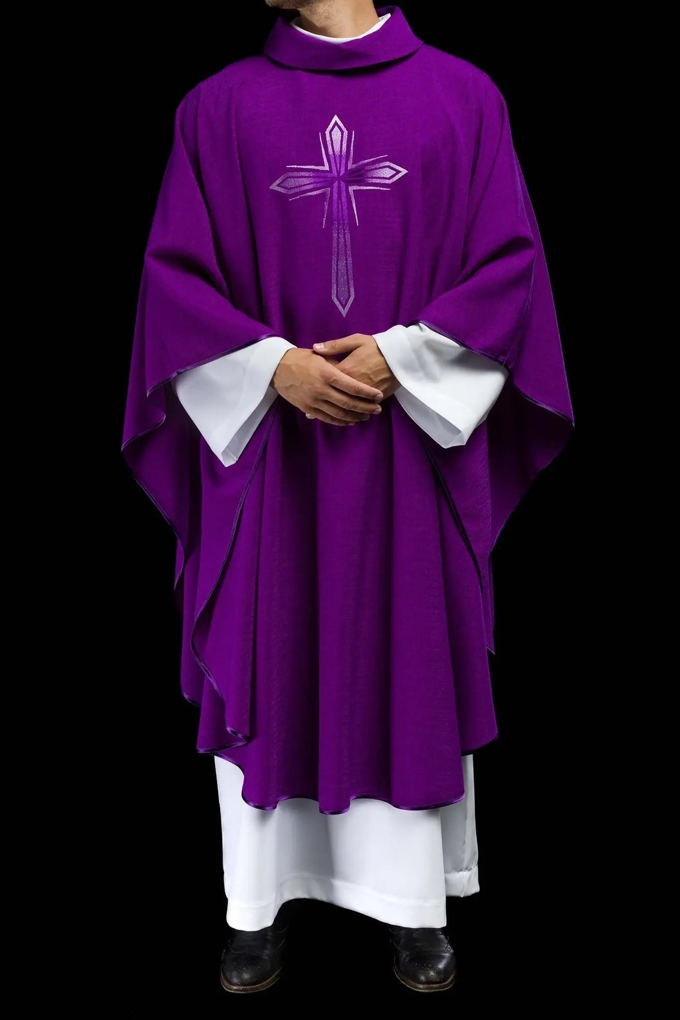 Embroidered chasuble in purple