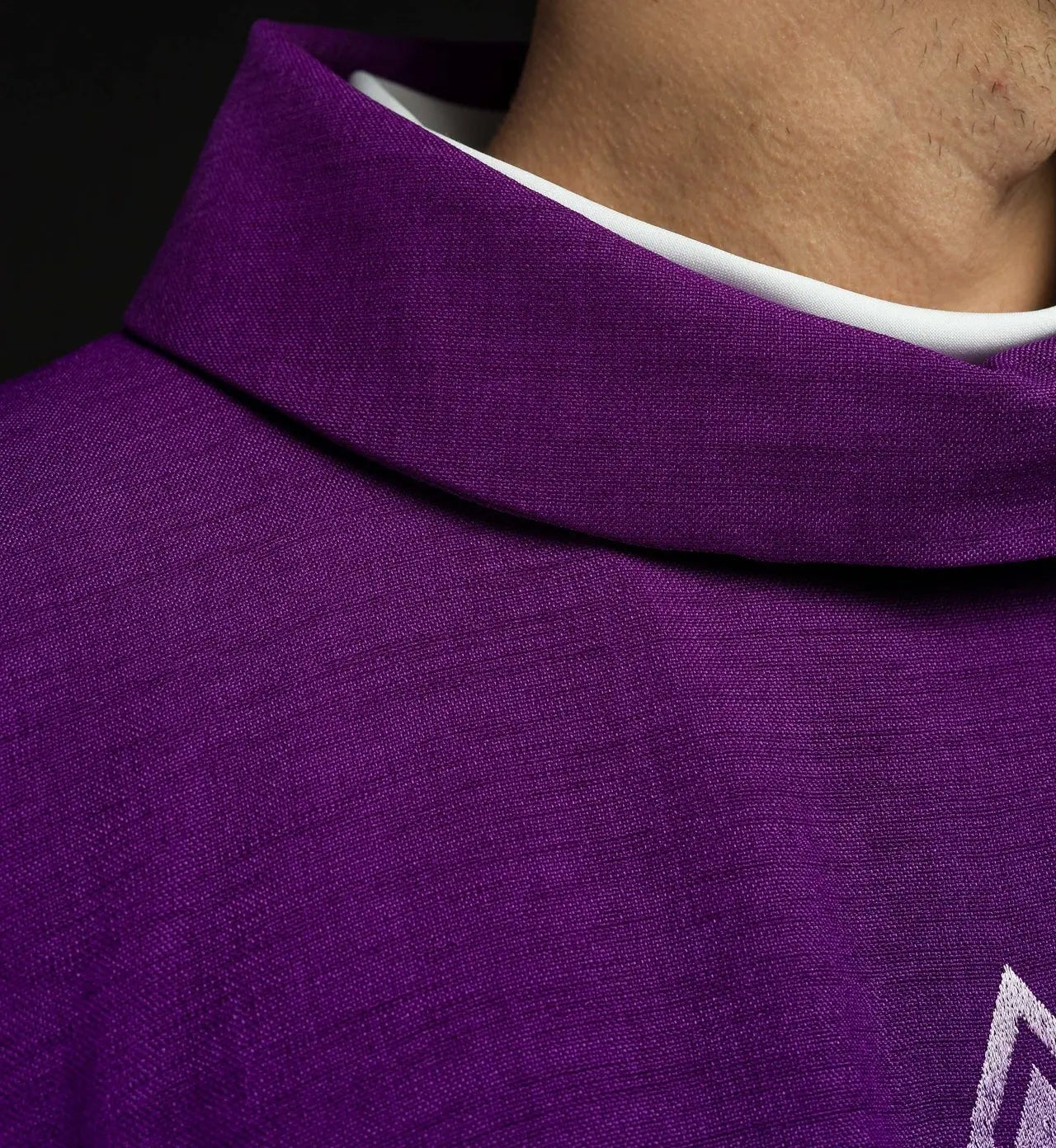 Embroidered chasuble in purple