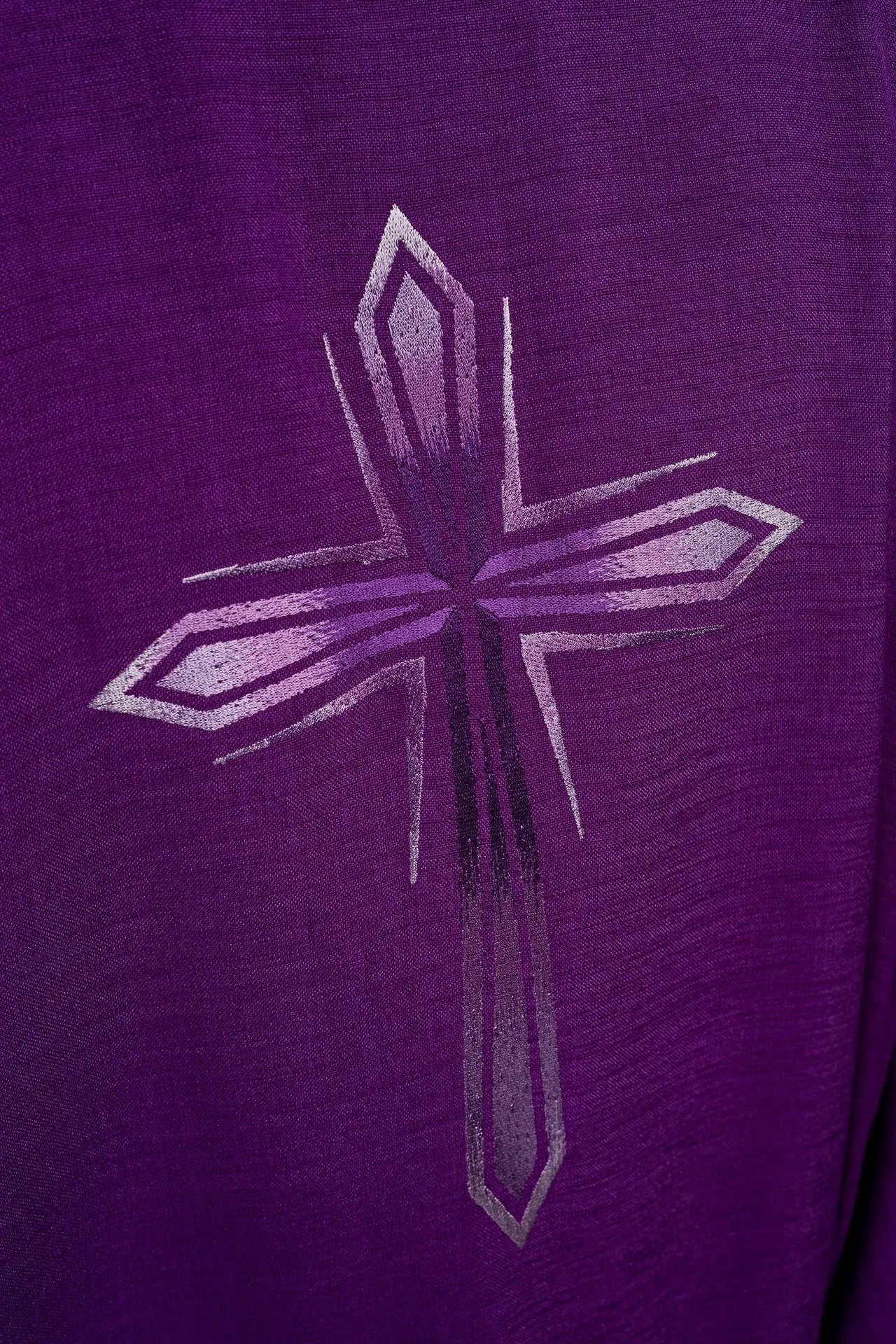 Embroidered chasuble in purple