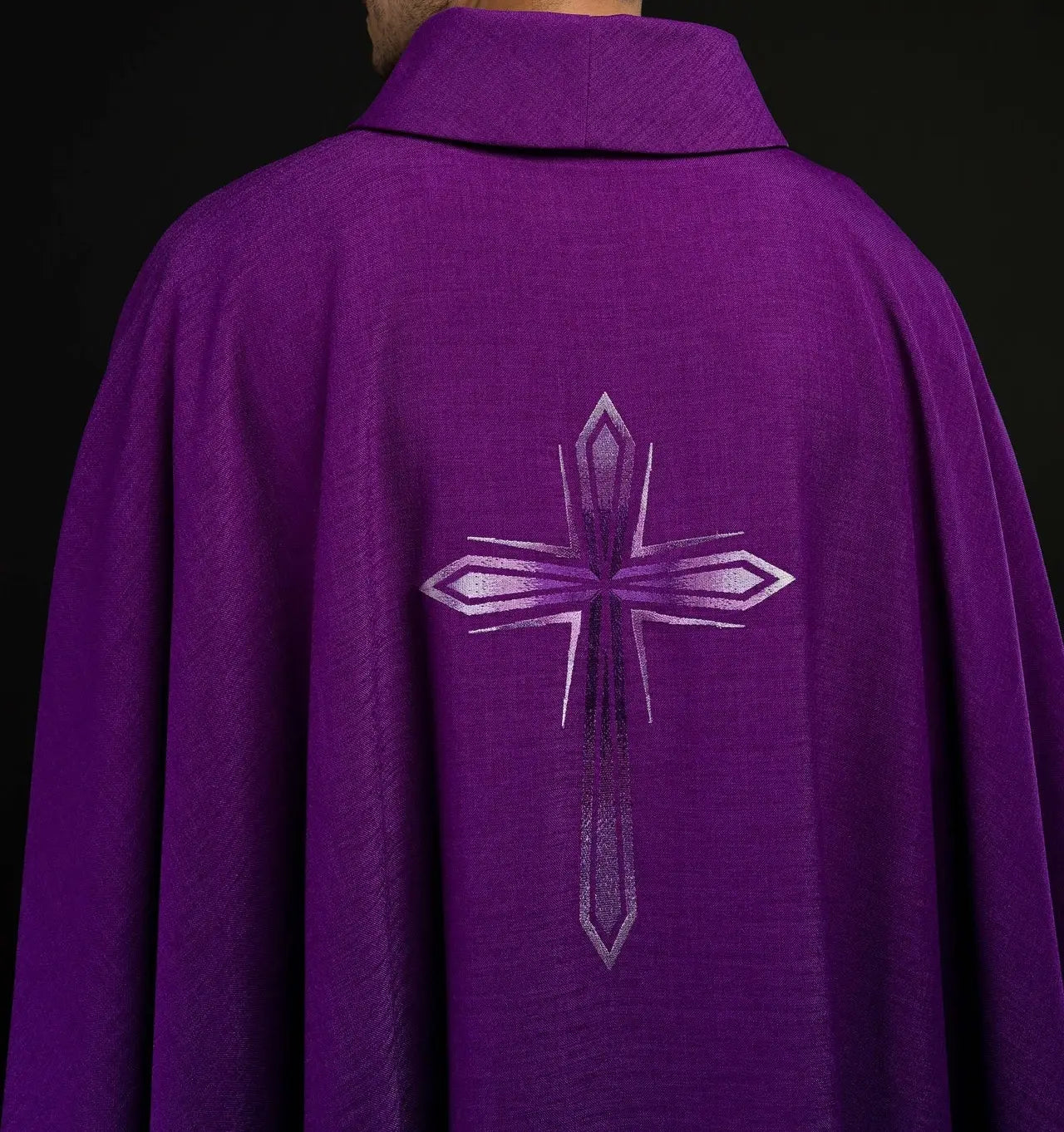 Embroidered chasuble in purple