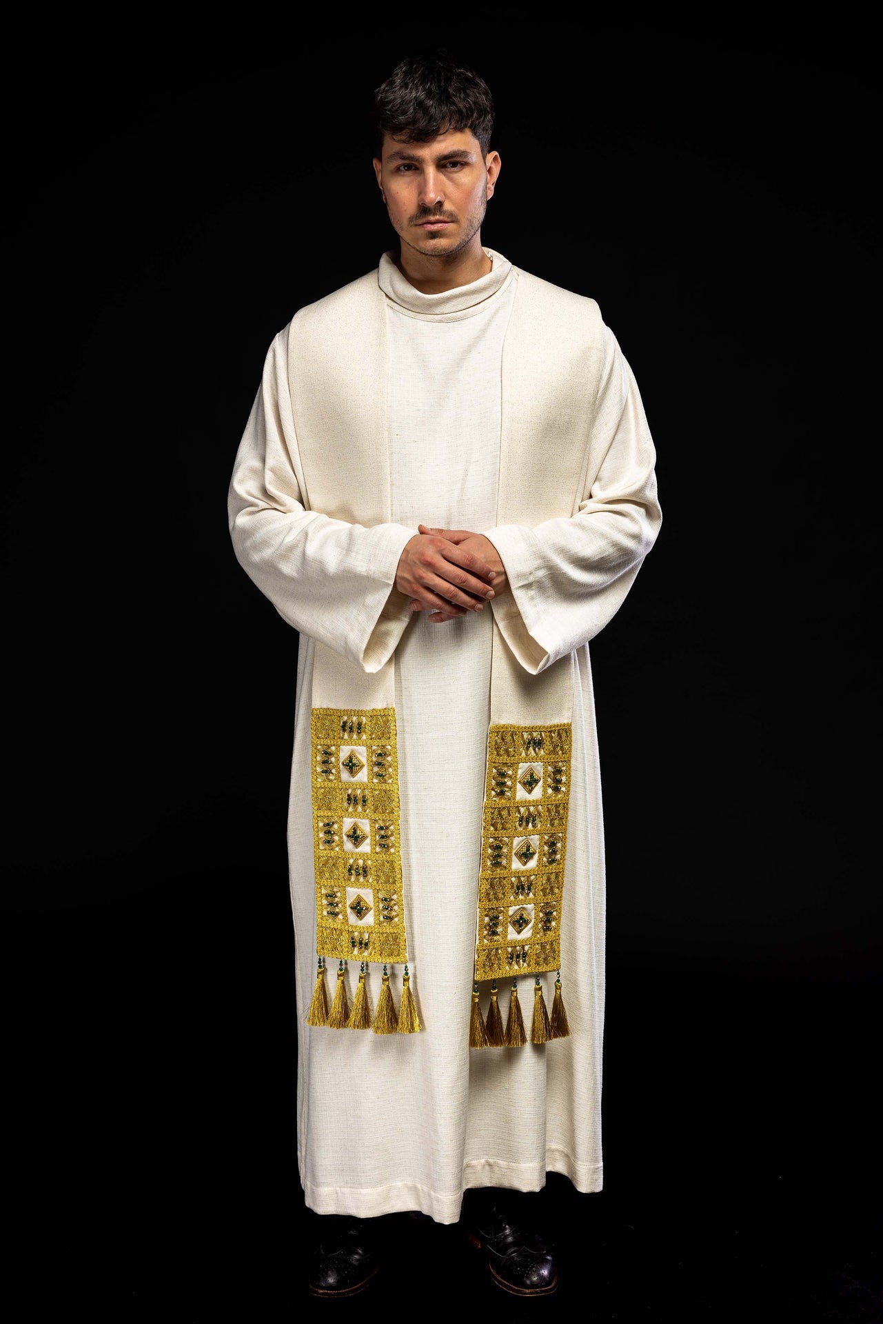 Ręcznie wykonana stuła z naturalnymi kamieniami Handmade 2013 - ORNATY.PL