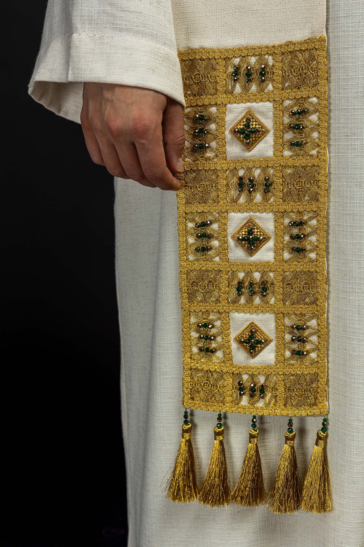 Ręcznie wykonana stuła z naturalnymi kamieniami Handmade 2013 - ORNATY.PL