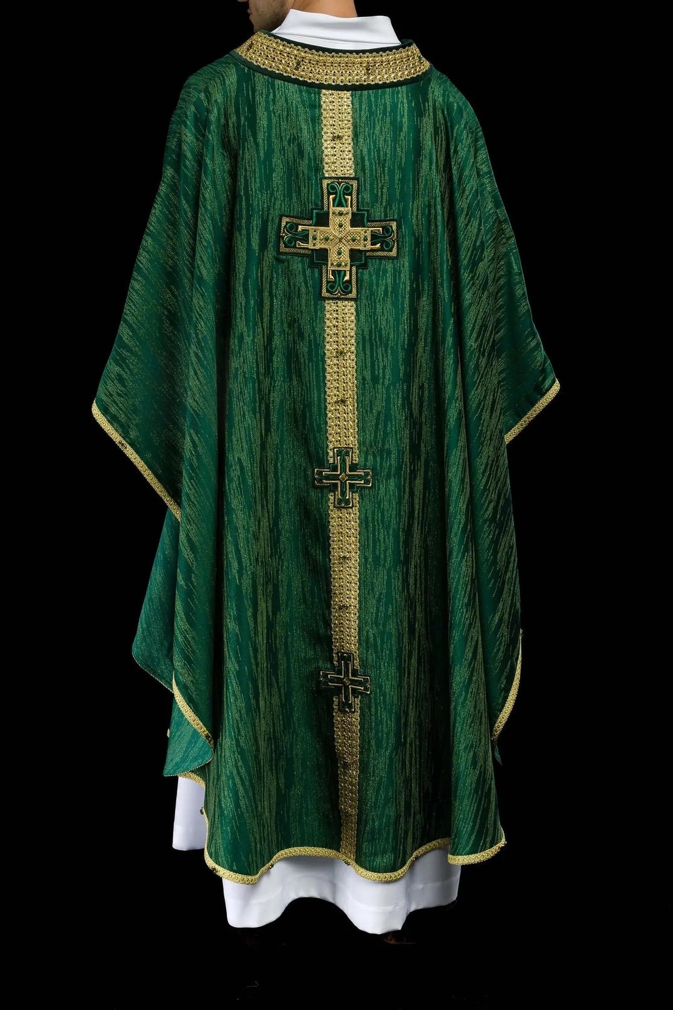 Handmade Chasuble with Natural Stones Handmade 7015 Green