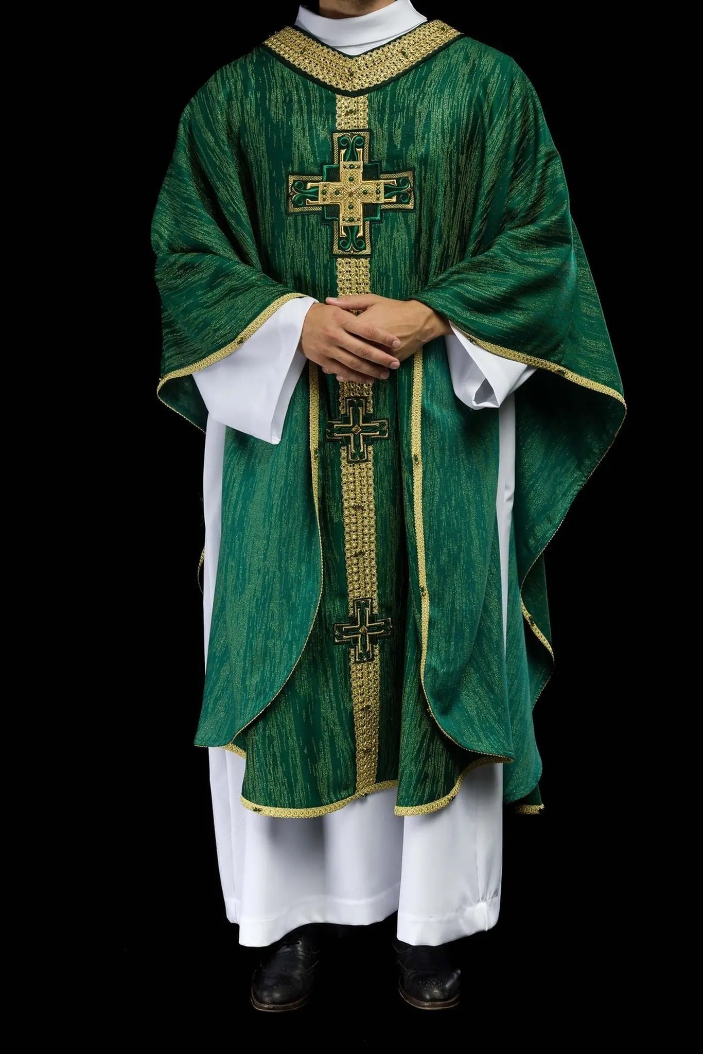 Handmade Chasuble with Natural Stones Handmade 7015 Green