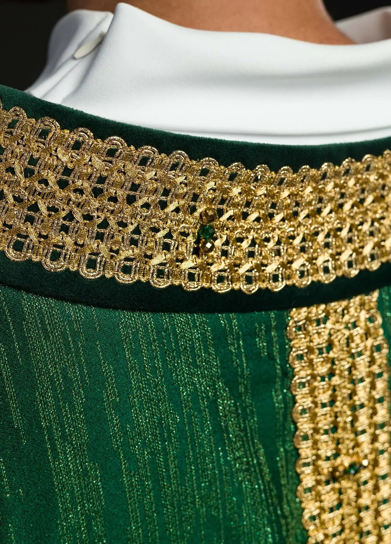 Handmade Chasuble with Natural Stones Handmade 7015 Green