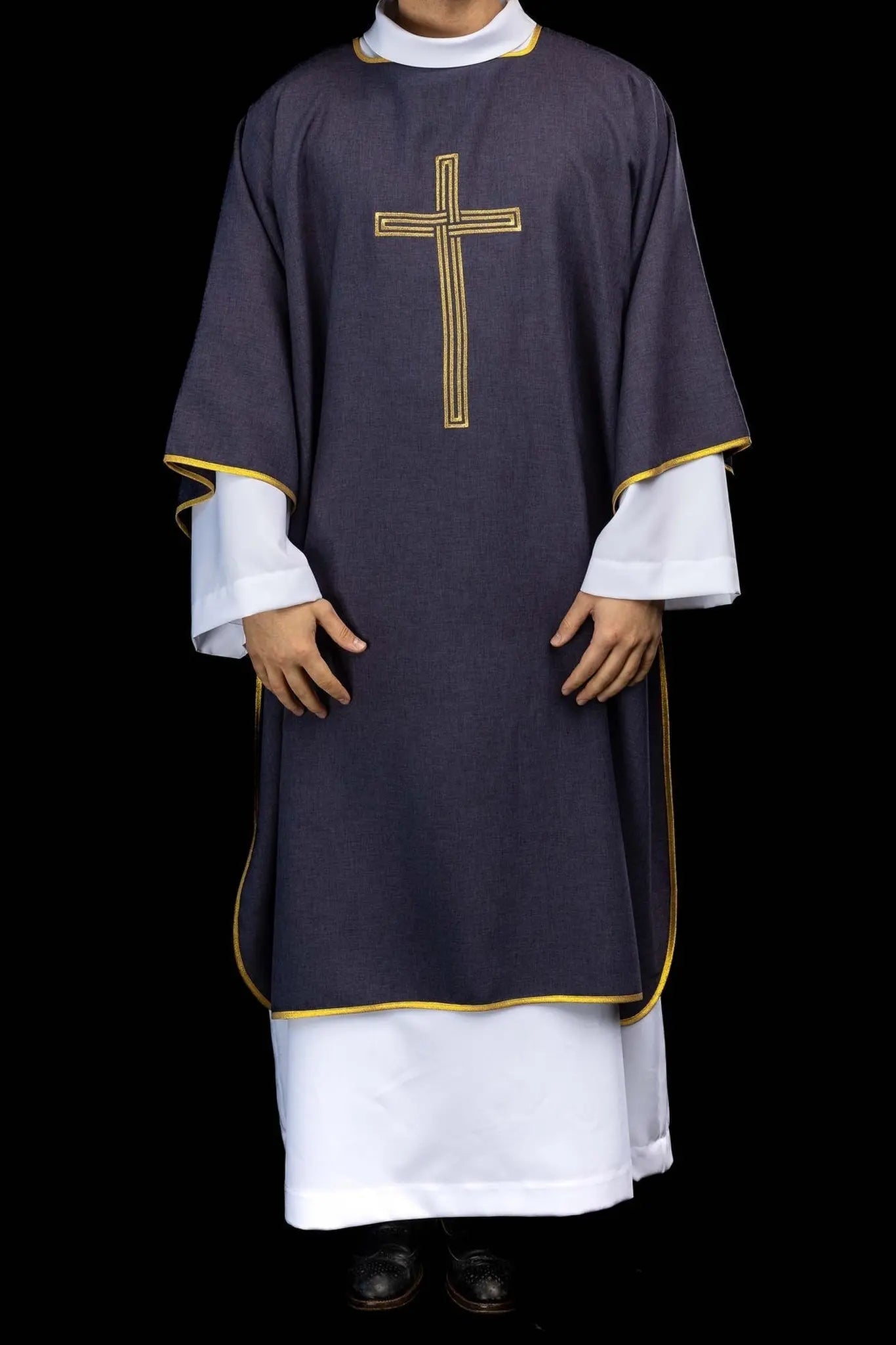 Purple Dalmatic with Gold Cross Embroidery