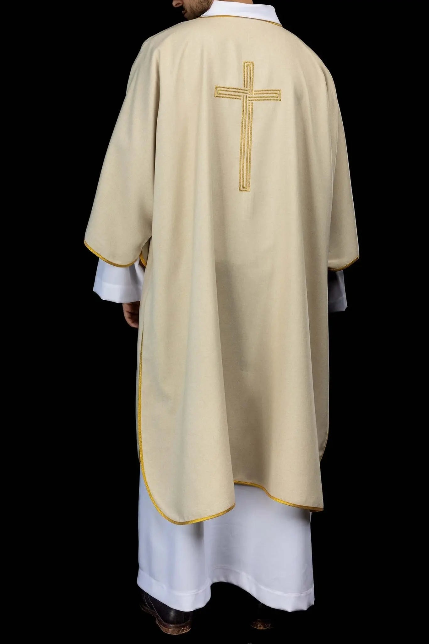 Ecru Dalmatic with Gold Cross Embroidery