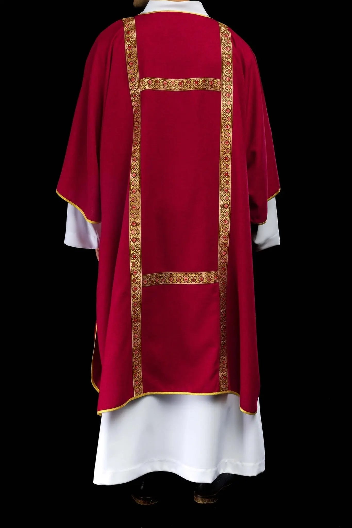Red Dalmatic Decorated with Gold Jacquard Ribbons