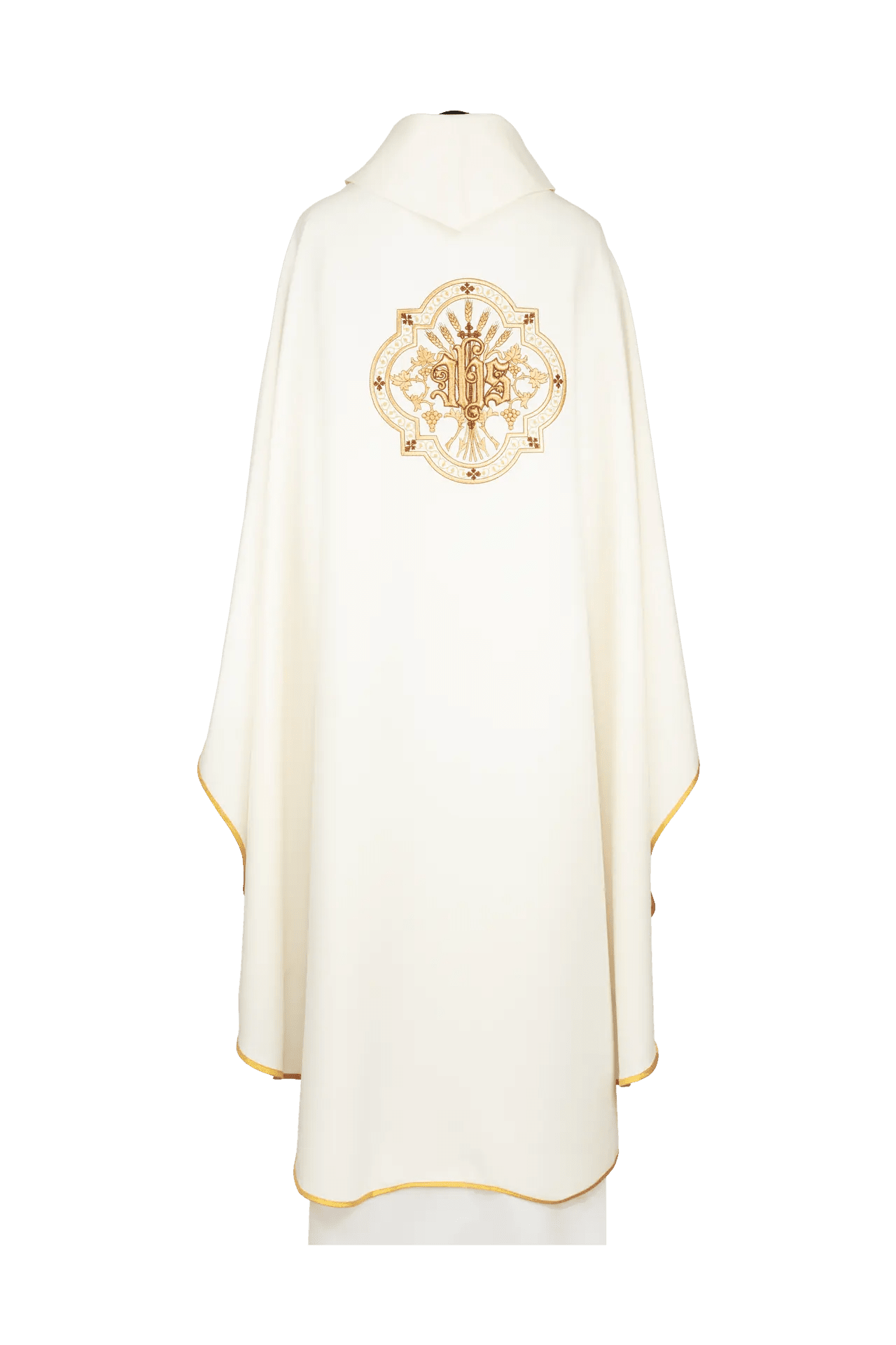 Ornat haftowany z motywem Kielicha Eucharystycznego i IHS