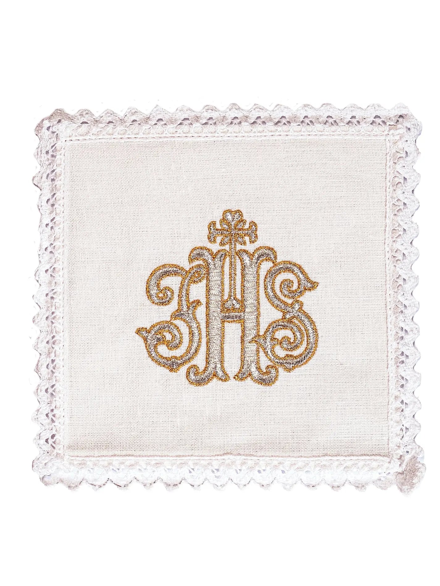 Linen chalice linen with IHS embroidery