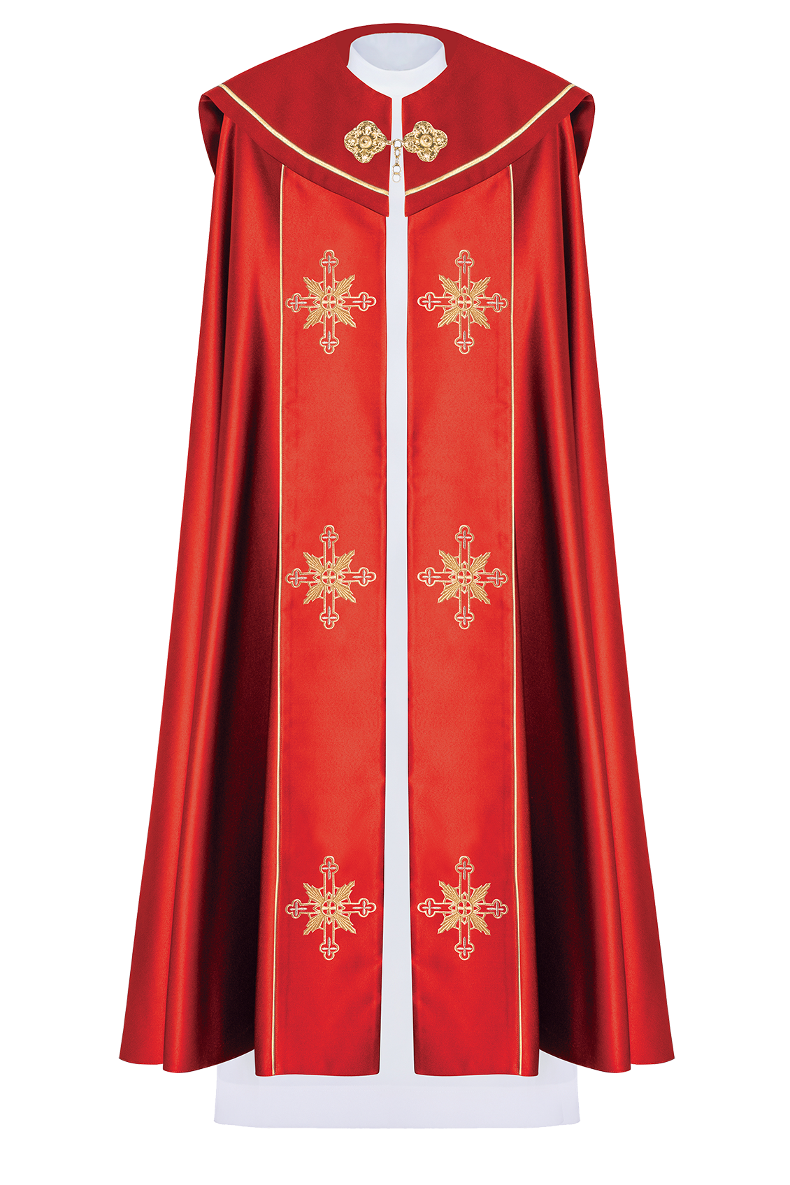 Kapa eucharystyczna monogram IHS Czerwona