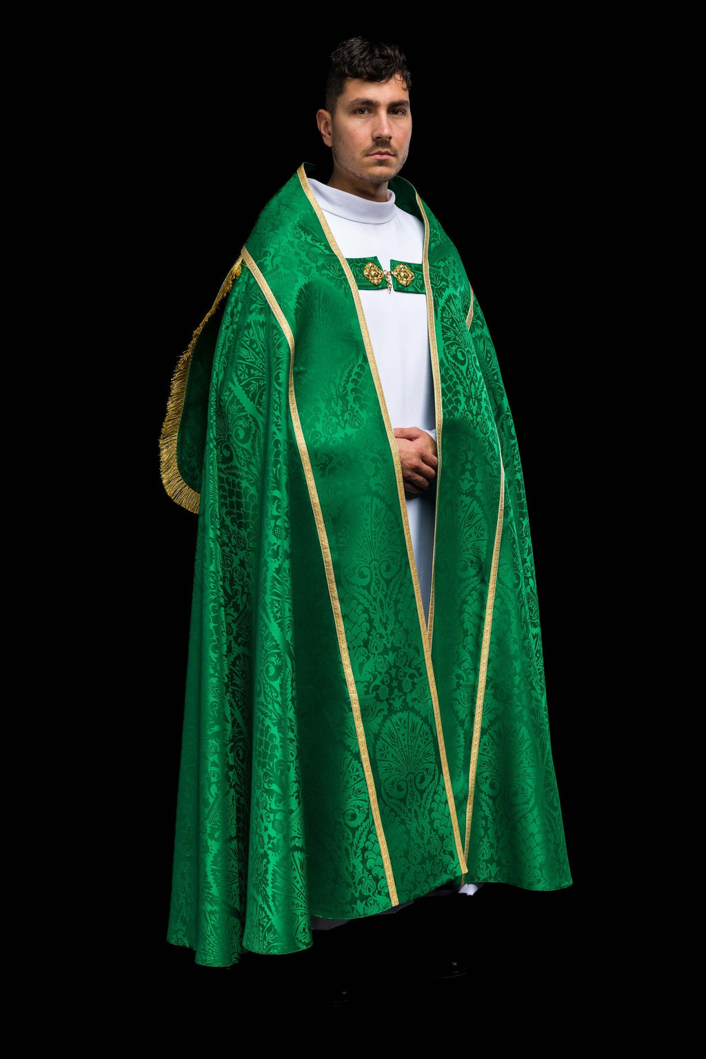 Żakardowa kapa rzymska gładka Zielona