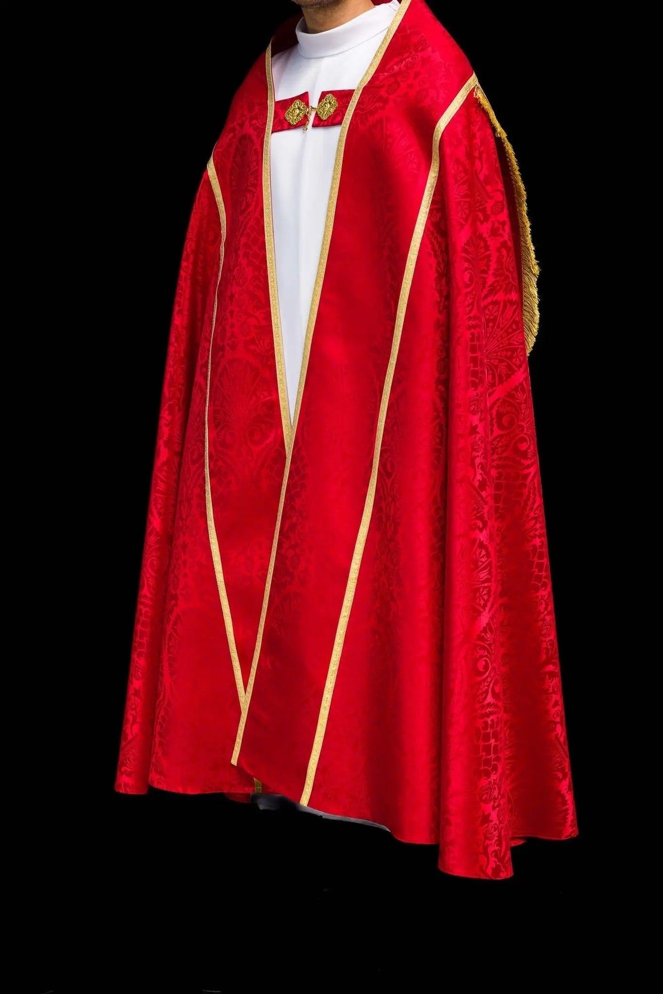 Plain Jacquard Roman Cope Red