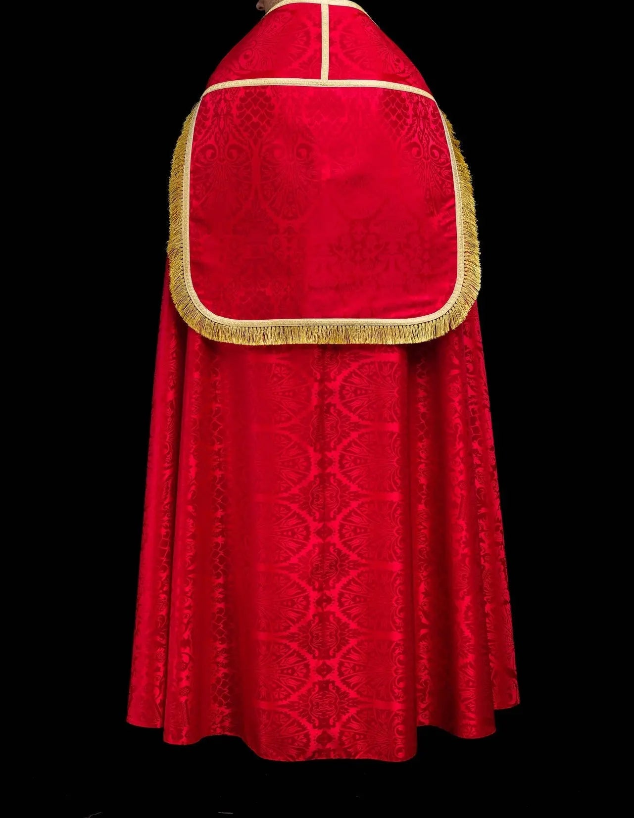 Plain Jacquard Roman Cope Red