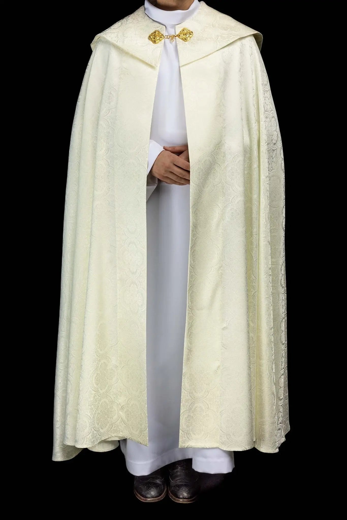 Kapa liturgiczna ecru z żakardu