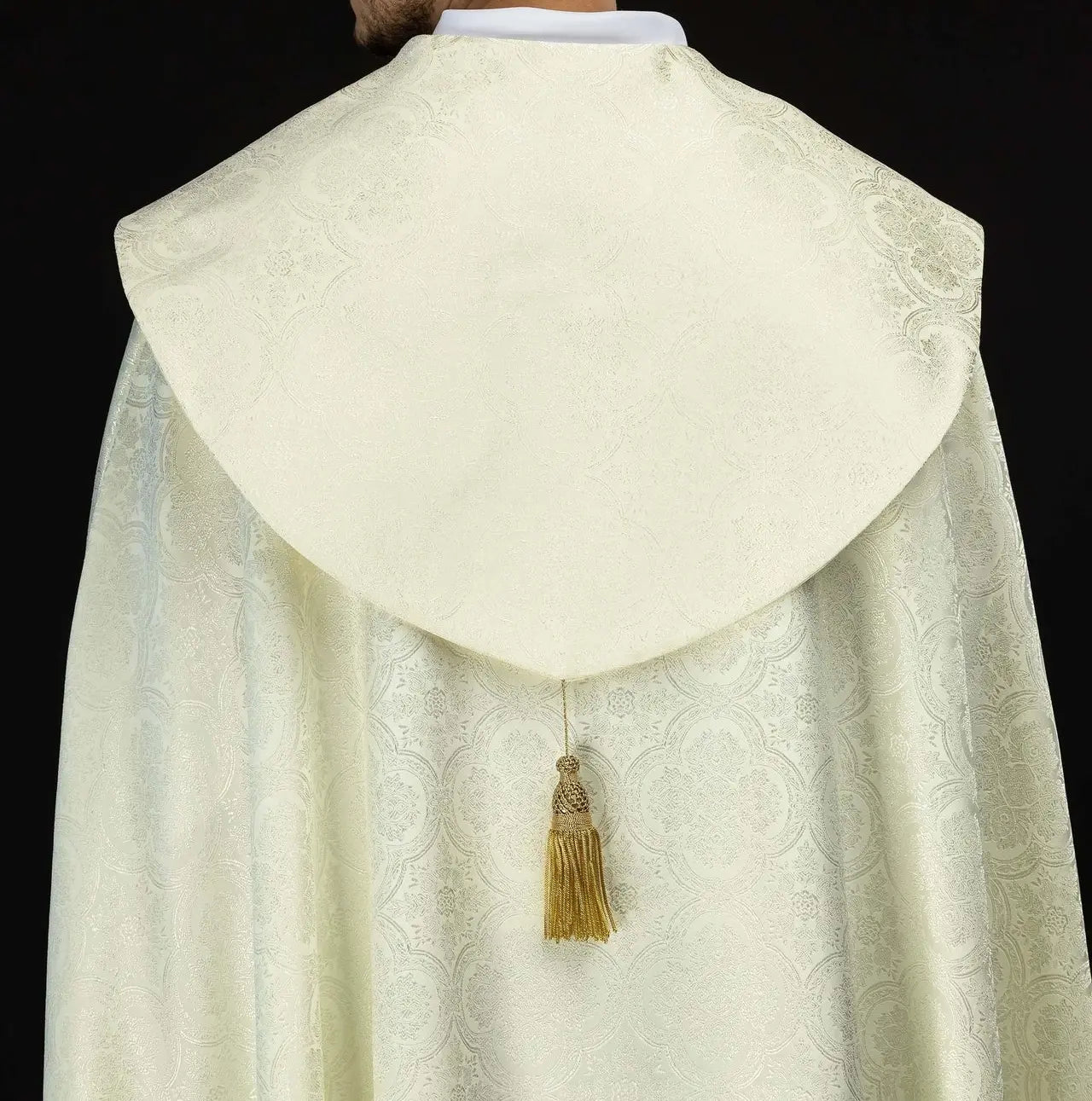 Kapa liturgiczna ecru z żakardu