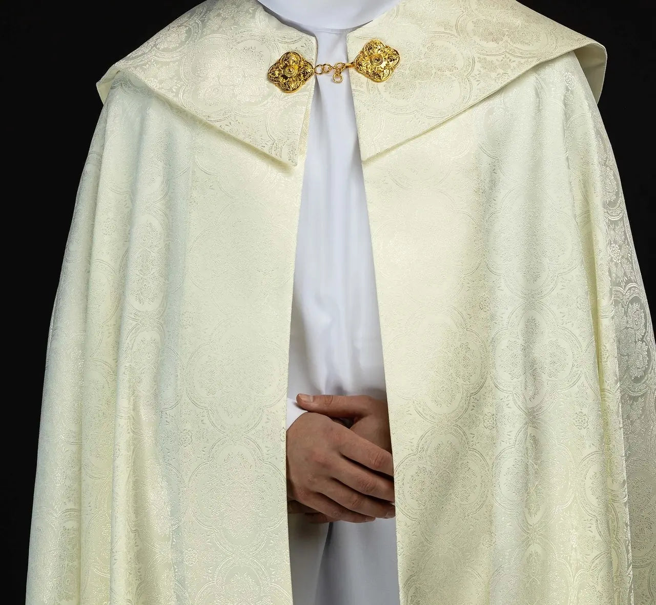 Kapa liturgiczna ecru z żakardu