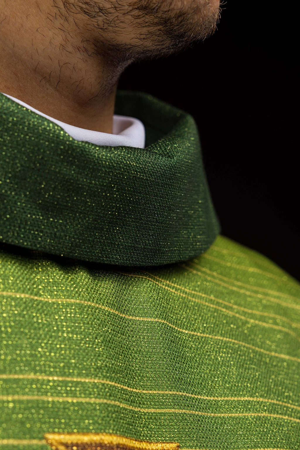 Ornat drukowany z Krzyżem Jerozolimskim zielony