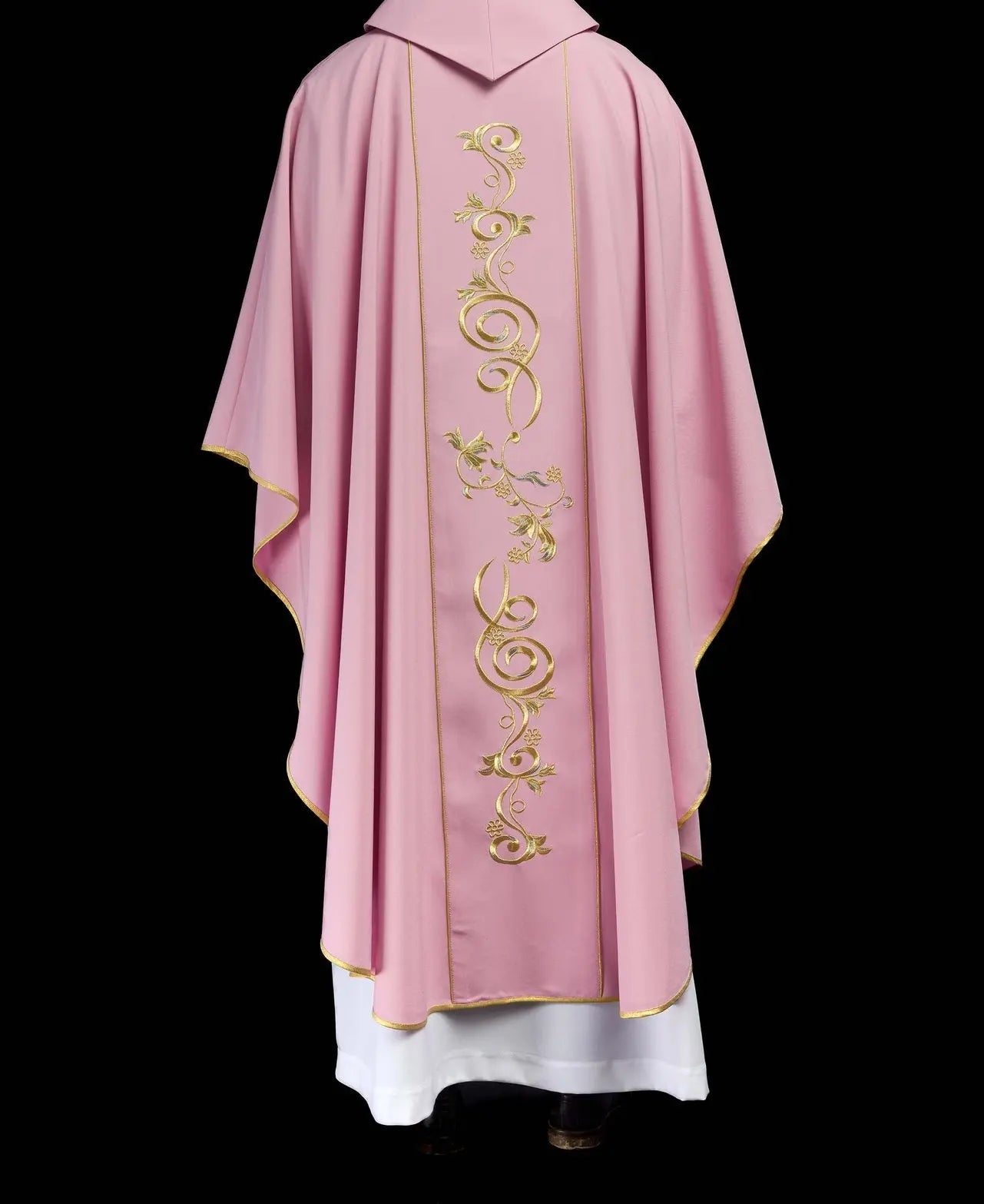 Pink IHS embroidered chasuble