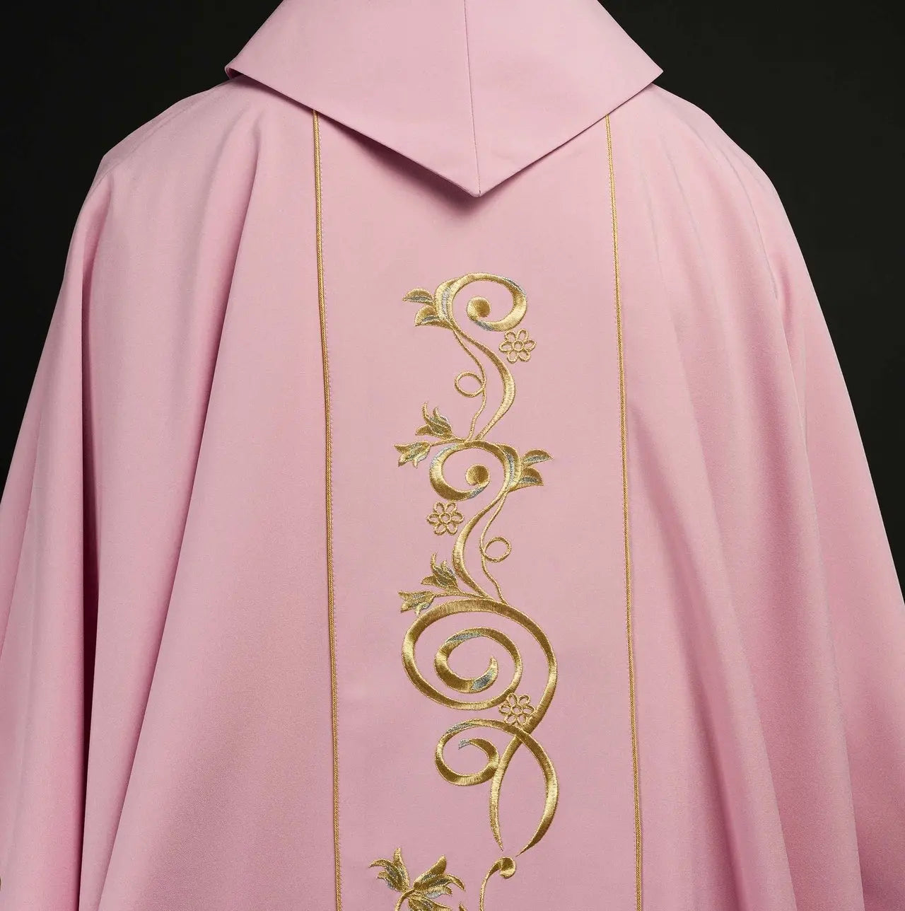 Pink IHS embroidered chasuble