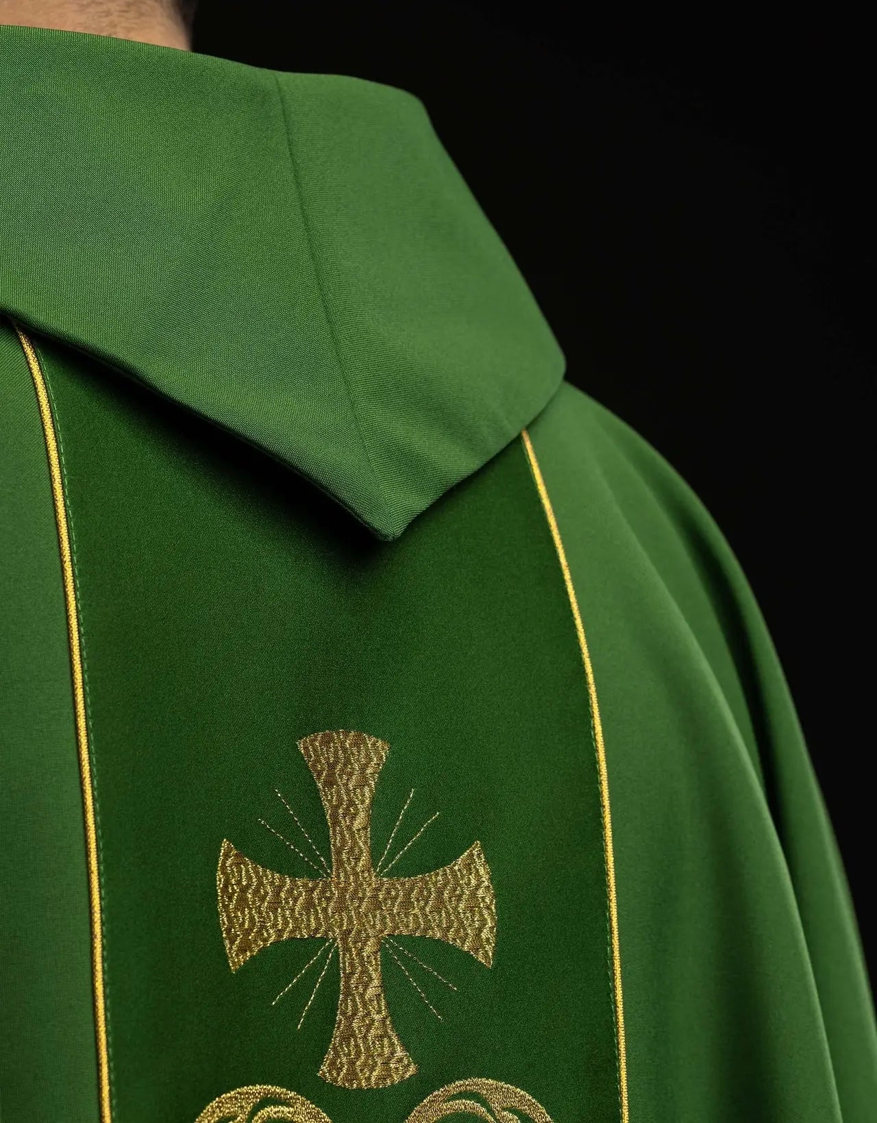 Green Chasuble with Embroidered Eucharistic Orphrey