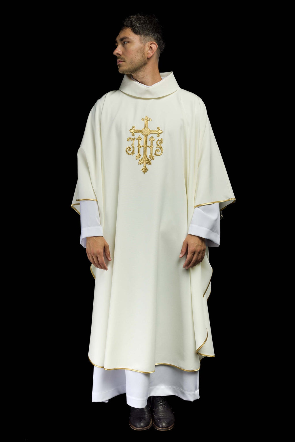 Ornat haftowany krzyża ecru - ORNATY.PL