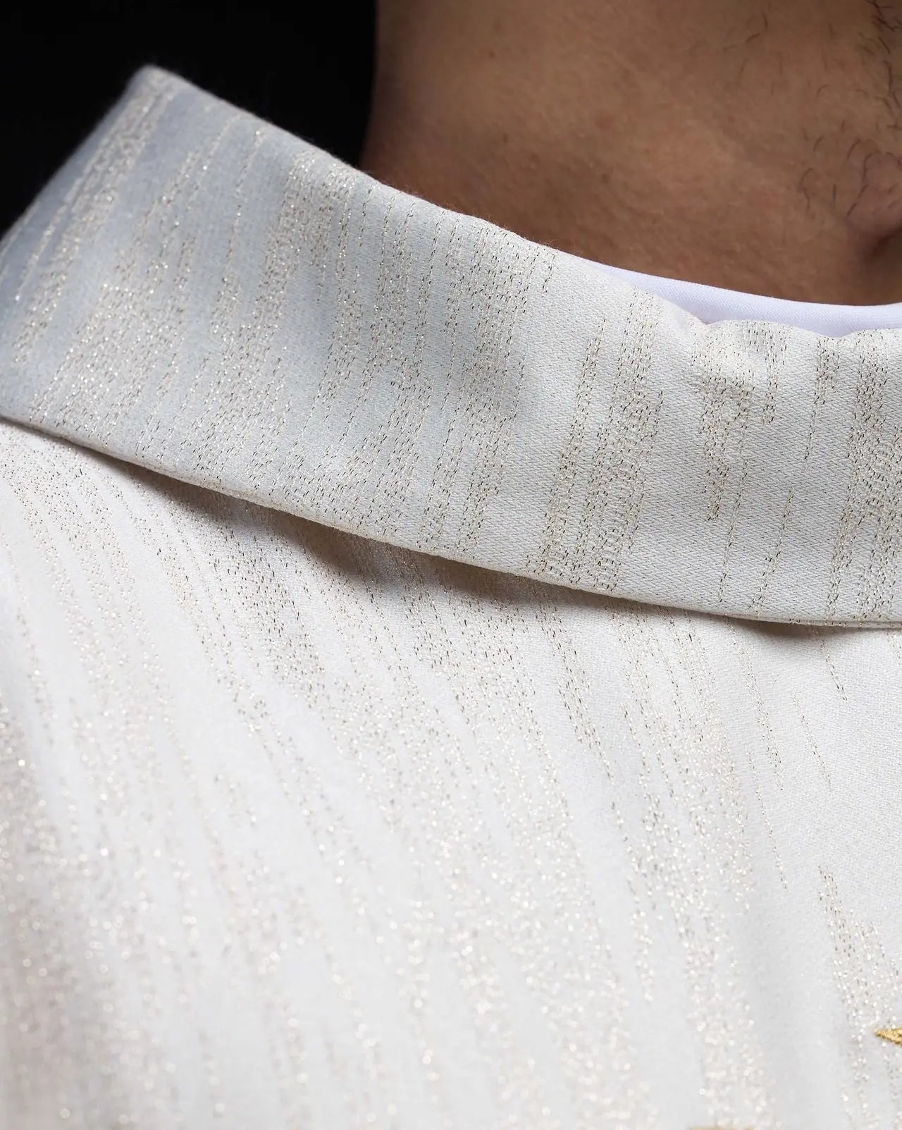 Embroidered Chasuble with Jerusalem Cross Ecru