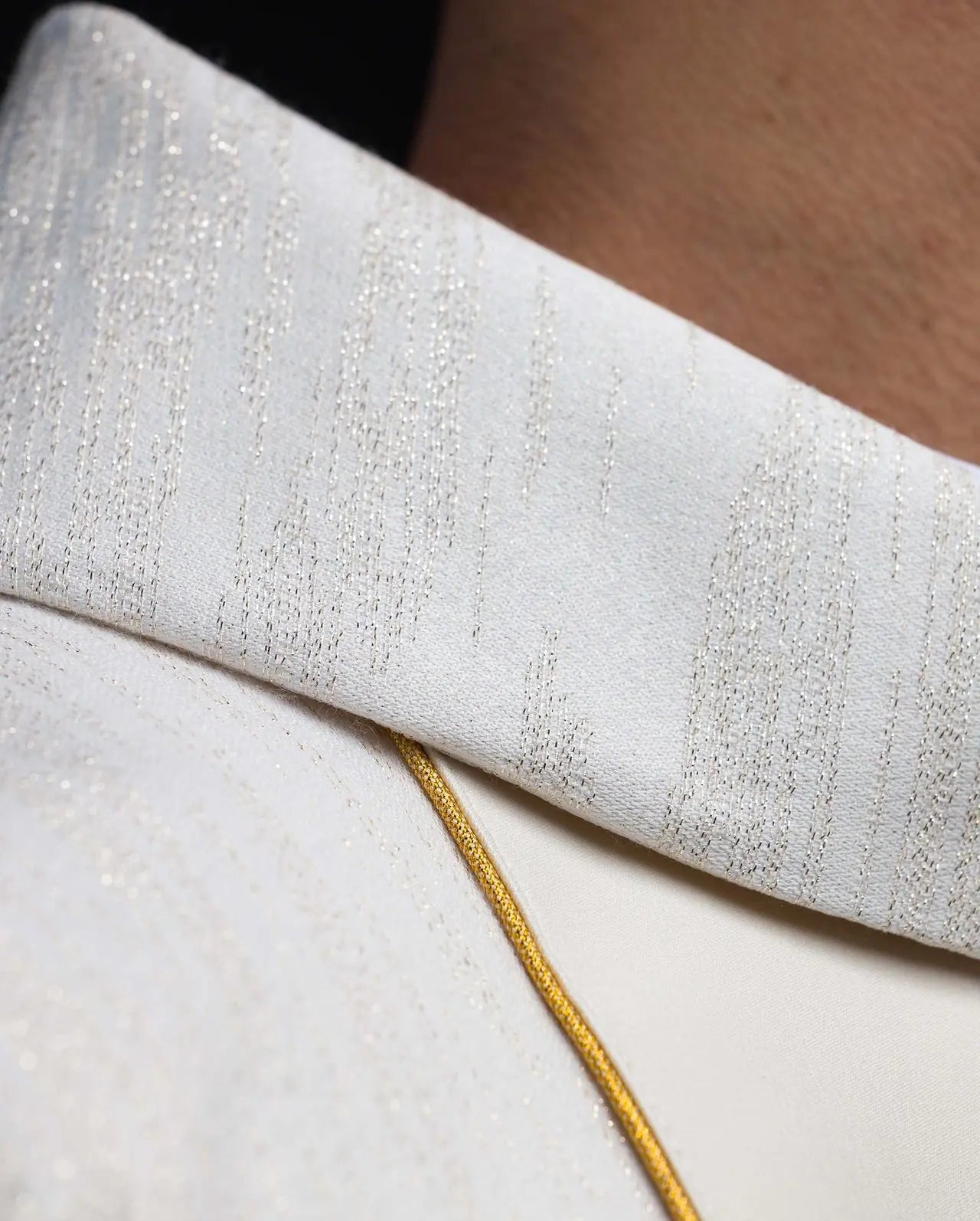 Embroidered Chasuble with Band and Jerusalem Crosses Ecru