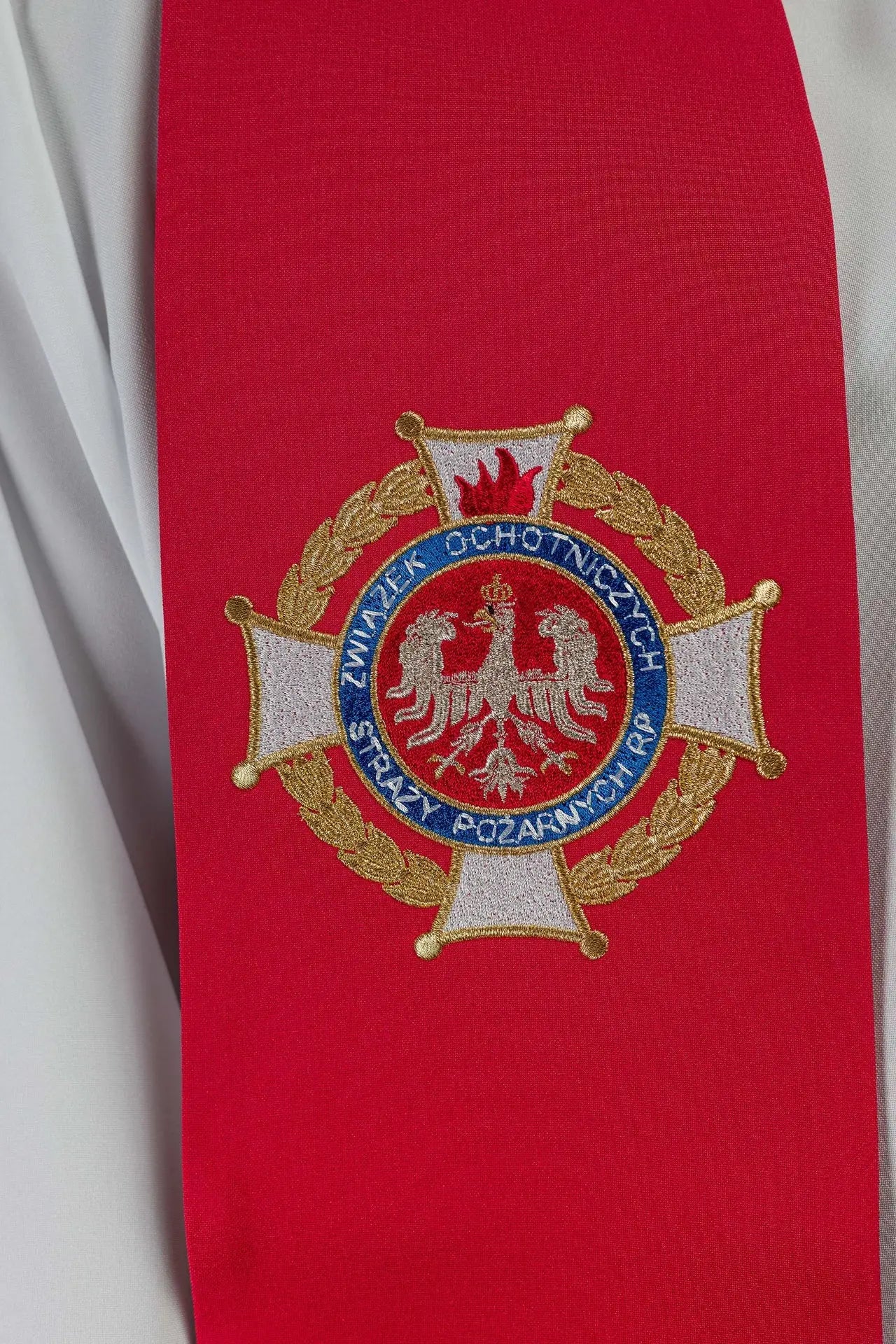 Haftowana stuła z wizerunkiem św. Floriana