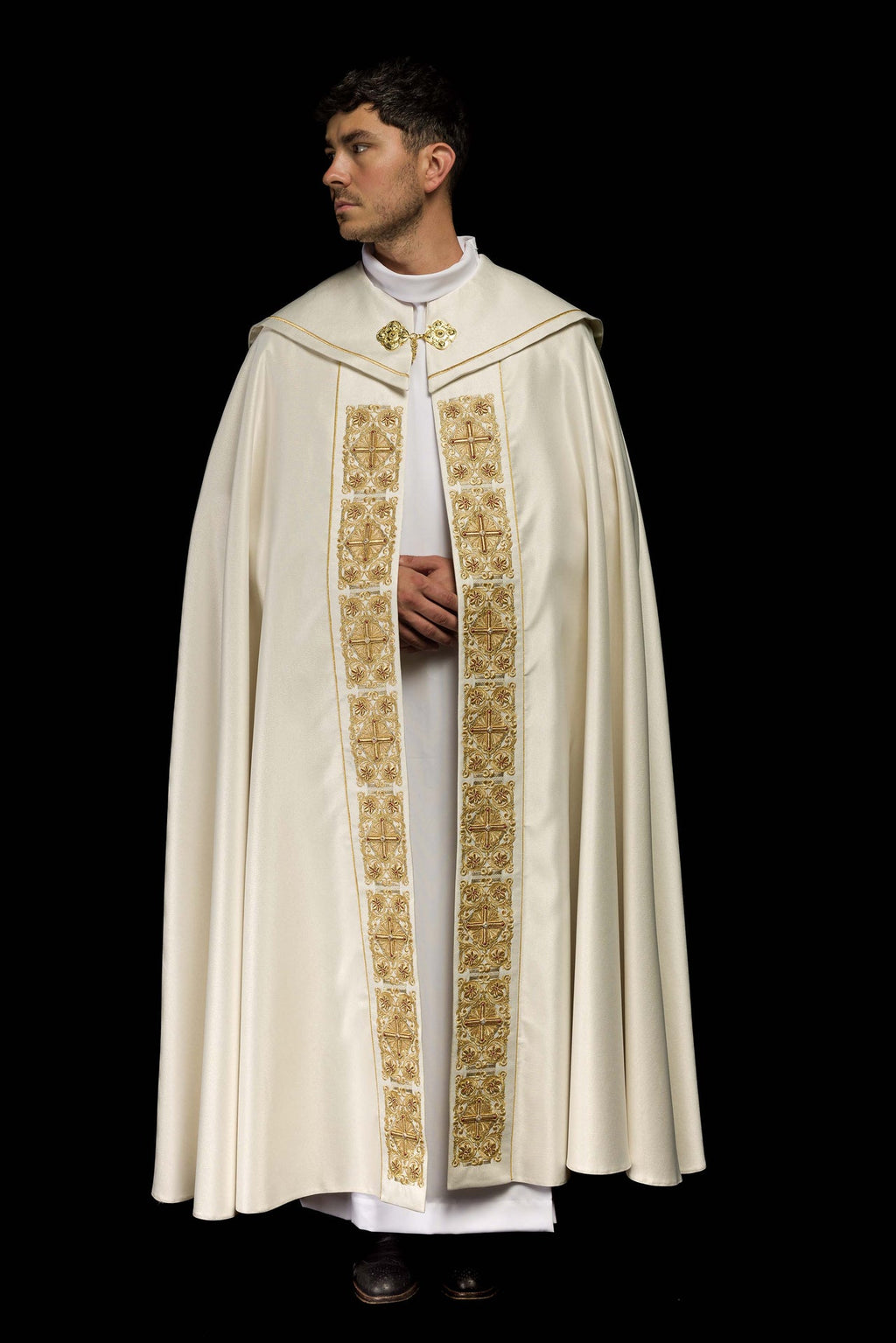 Kapa liturgiczna z bogato zdobionym pasem 150 cm - ORNATY.PL