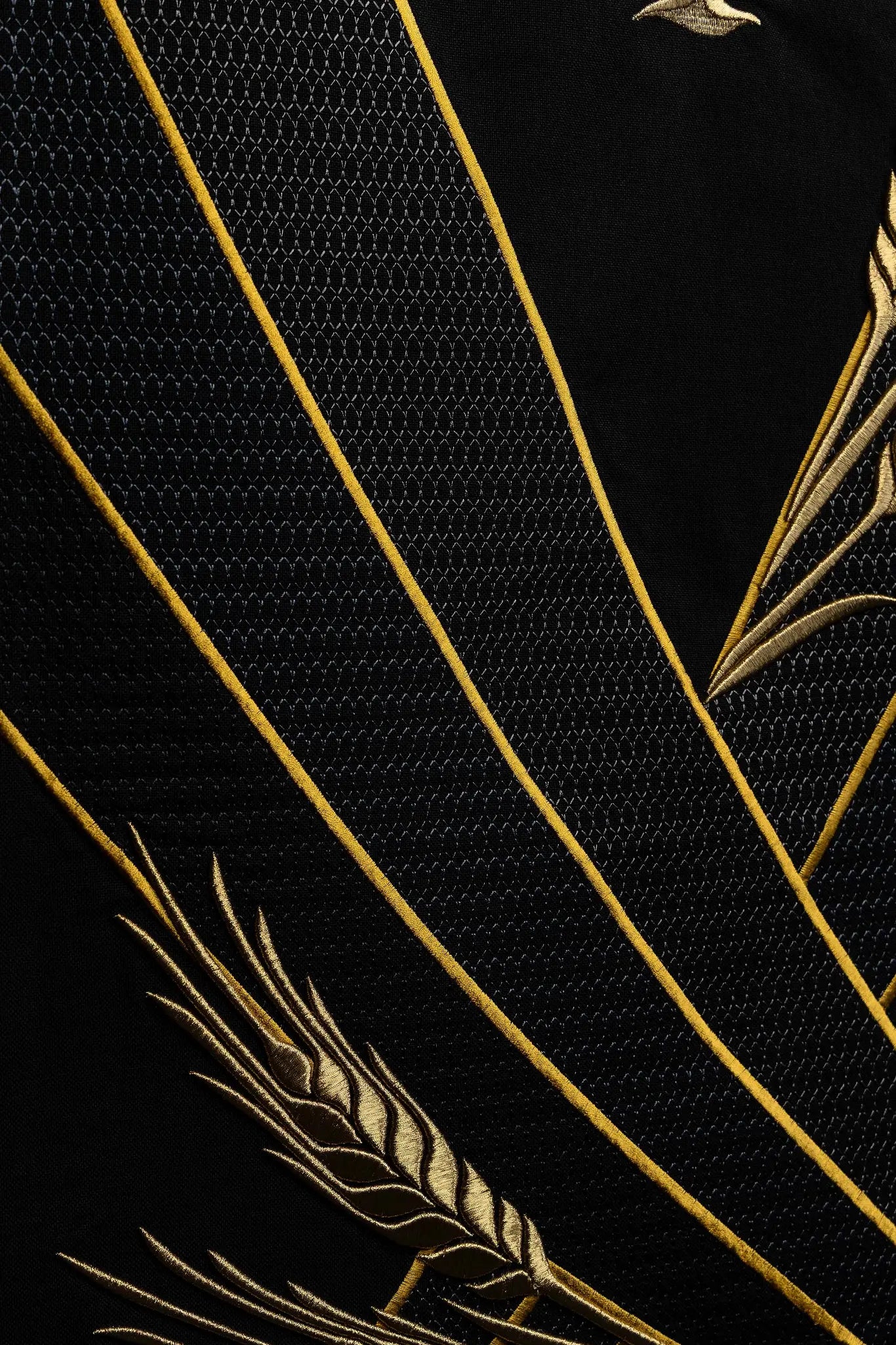 Black lectern cover with gold Chi-Rho and wheat sheaf embroidery