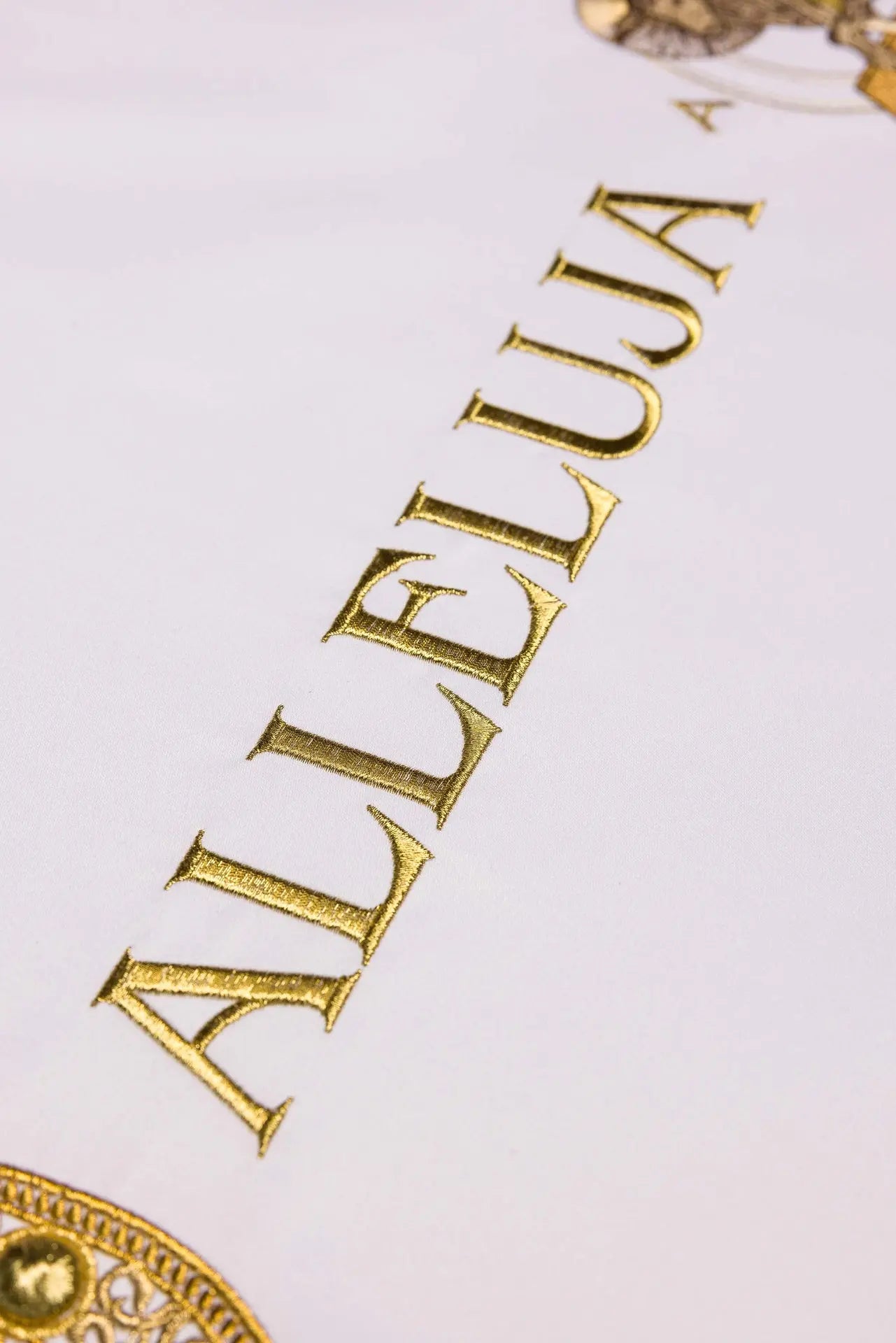 Easter Altar Cloth with Paschal Lamb and Alleluia Embroidery