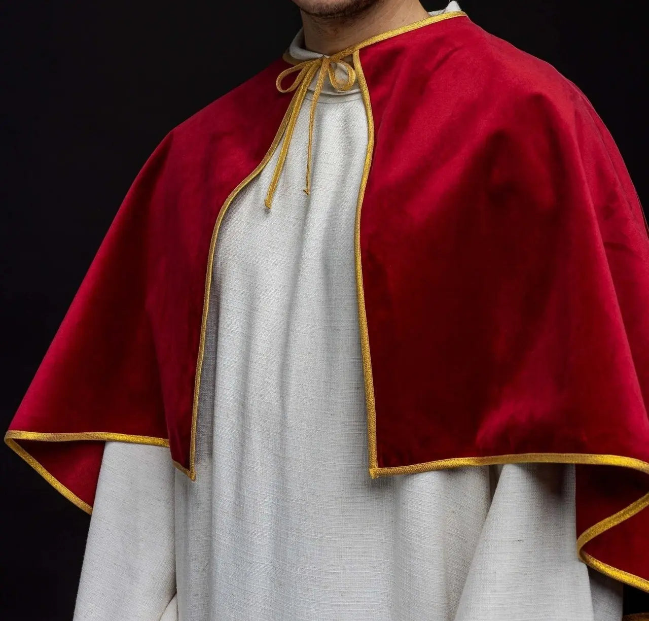 Velvet Red Altar Server Cape with Tie Closure