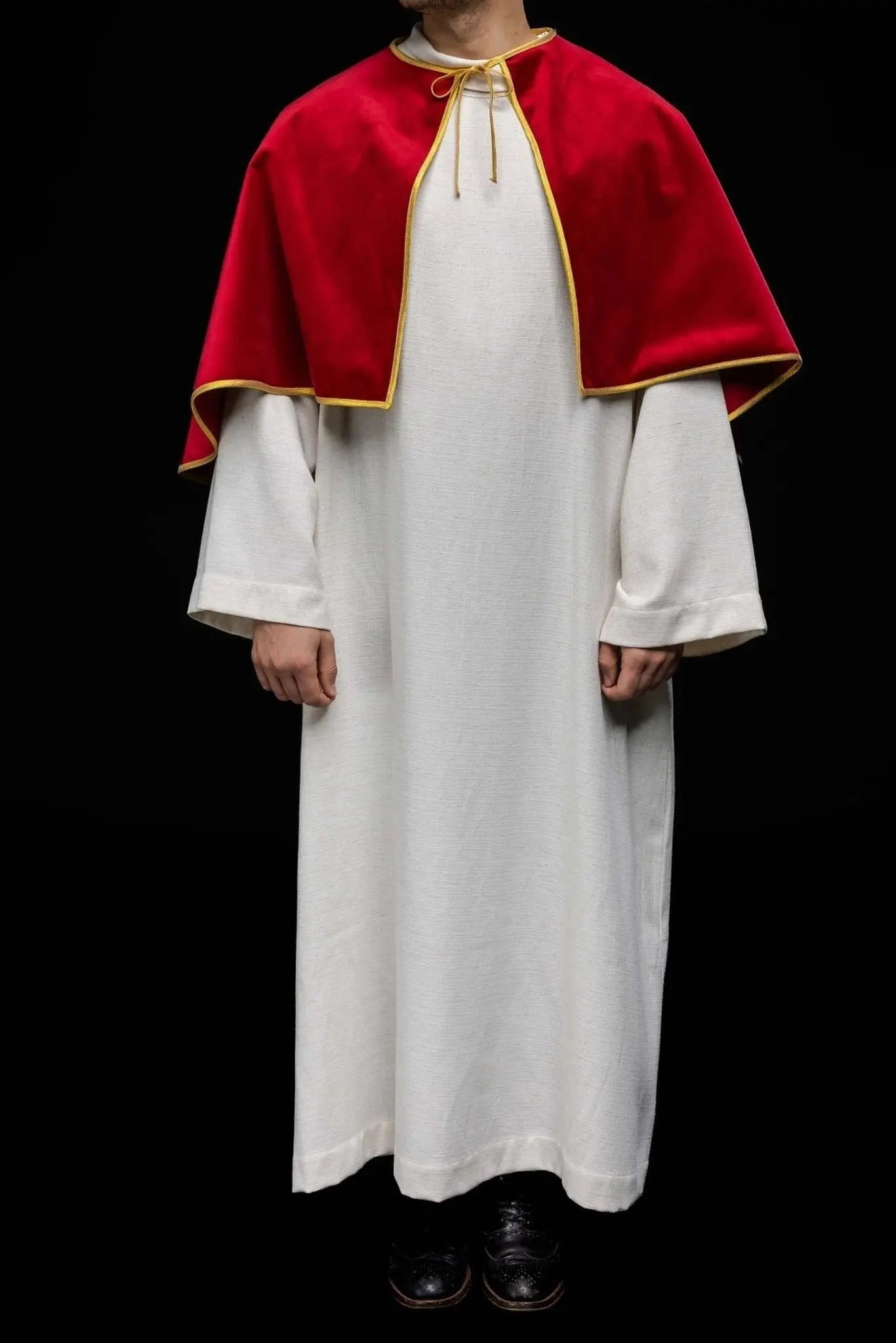 Velvet Red Altar Server Cape with Tie Closure