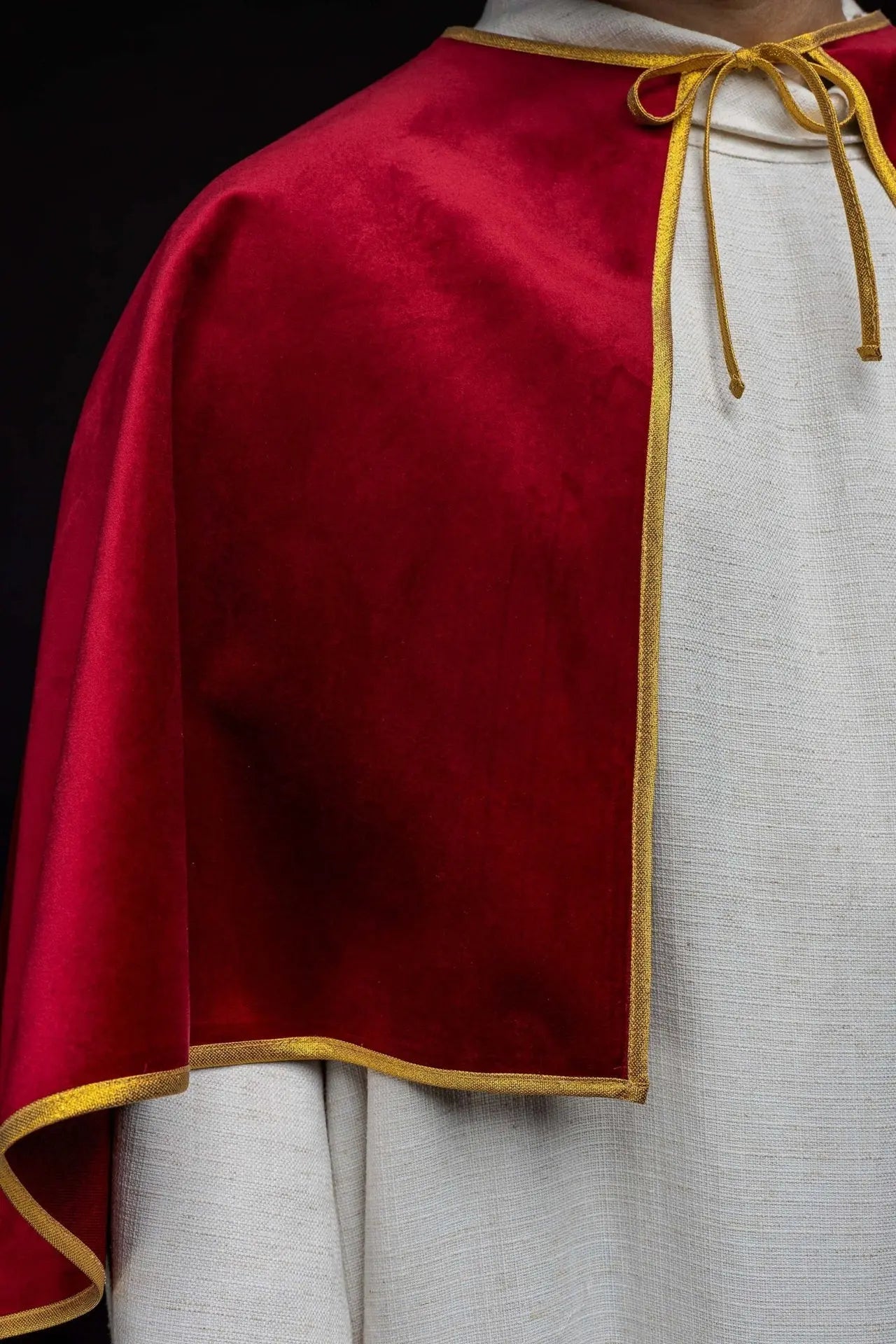 Velvet Red Altar Server Cape with Tie Closure