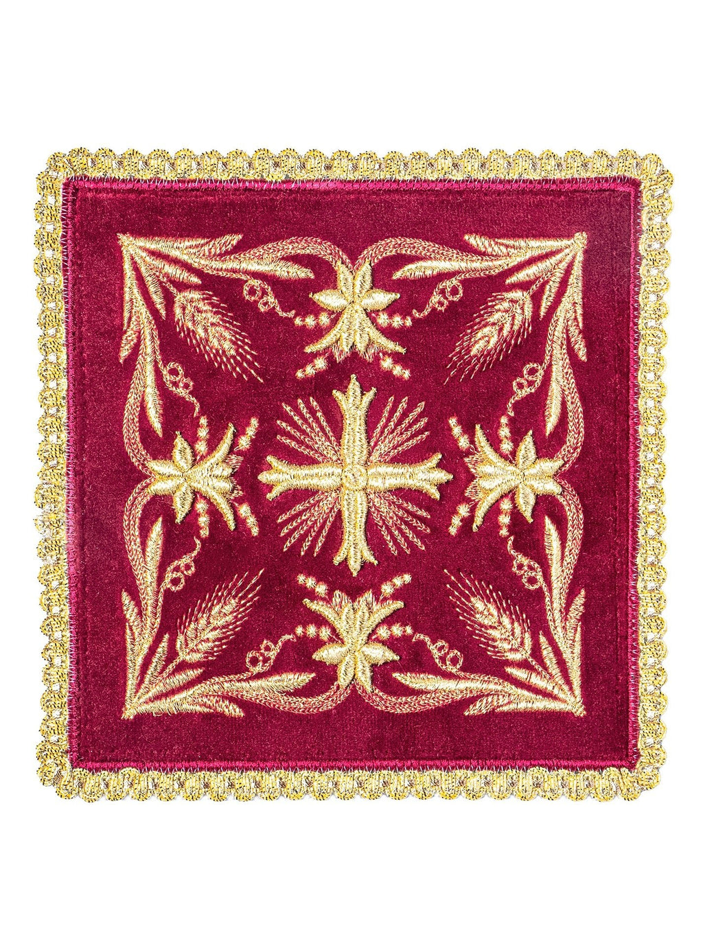 Bielizna kielichowa haftowana czerwony aksamit