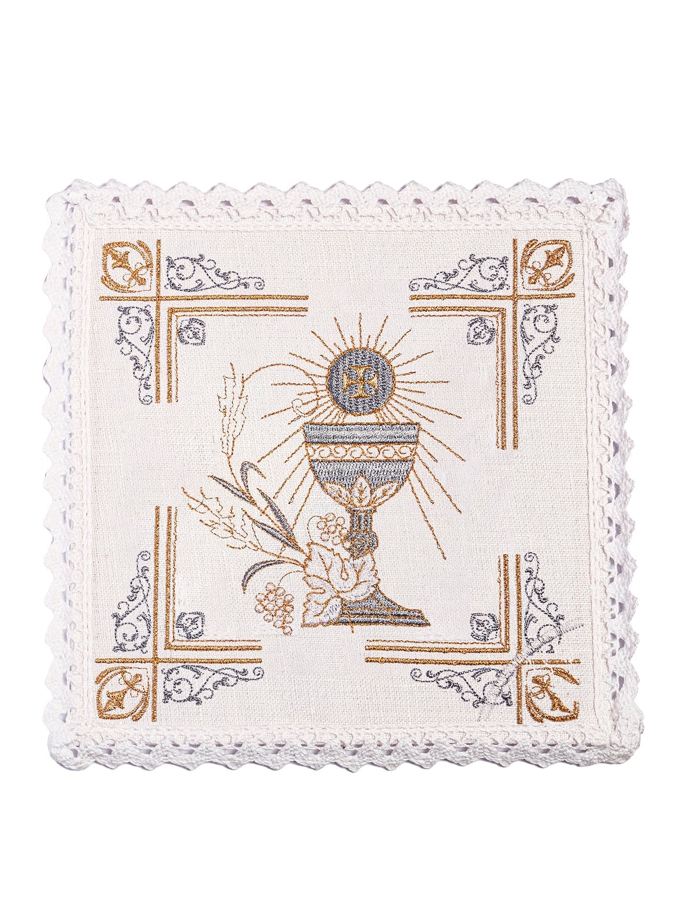 Bielizna kielichowa lniana haftowana Kielich