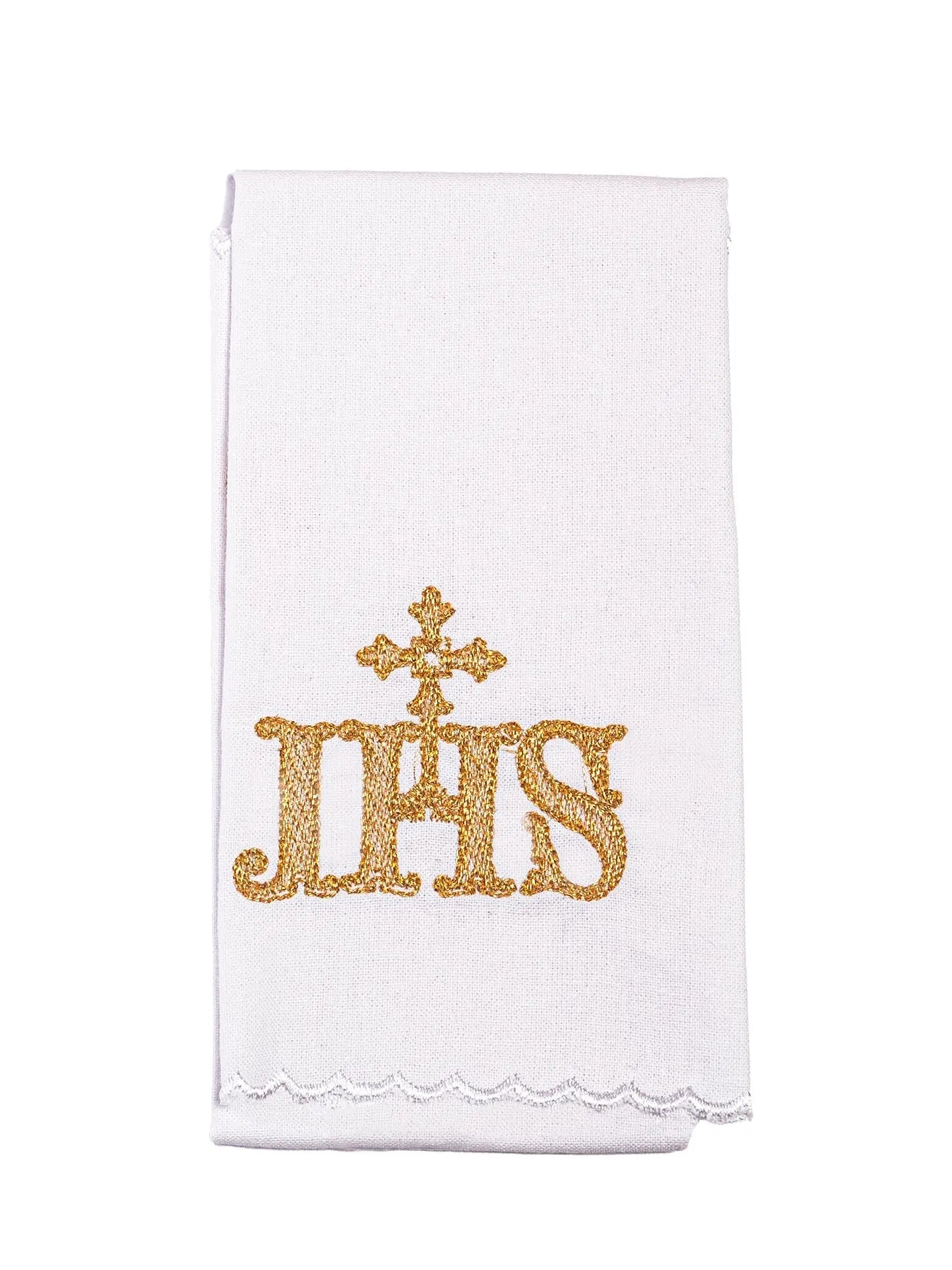 Linen chalice linen embroidered with gold IHS