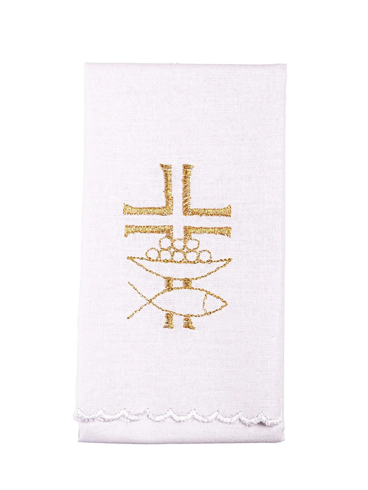 Embroidered Chalice Linen Set: Gold Eucharistic Cross