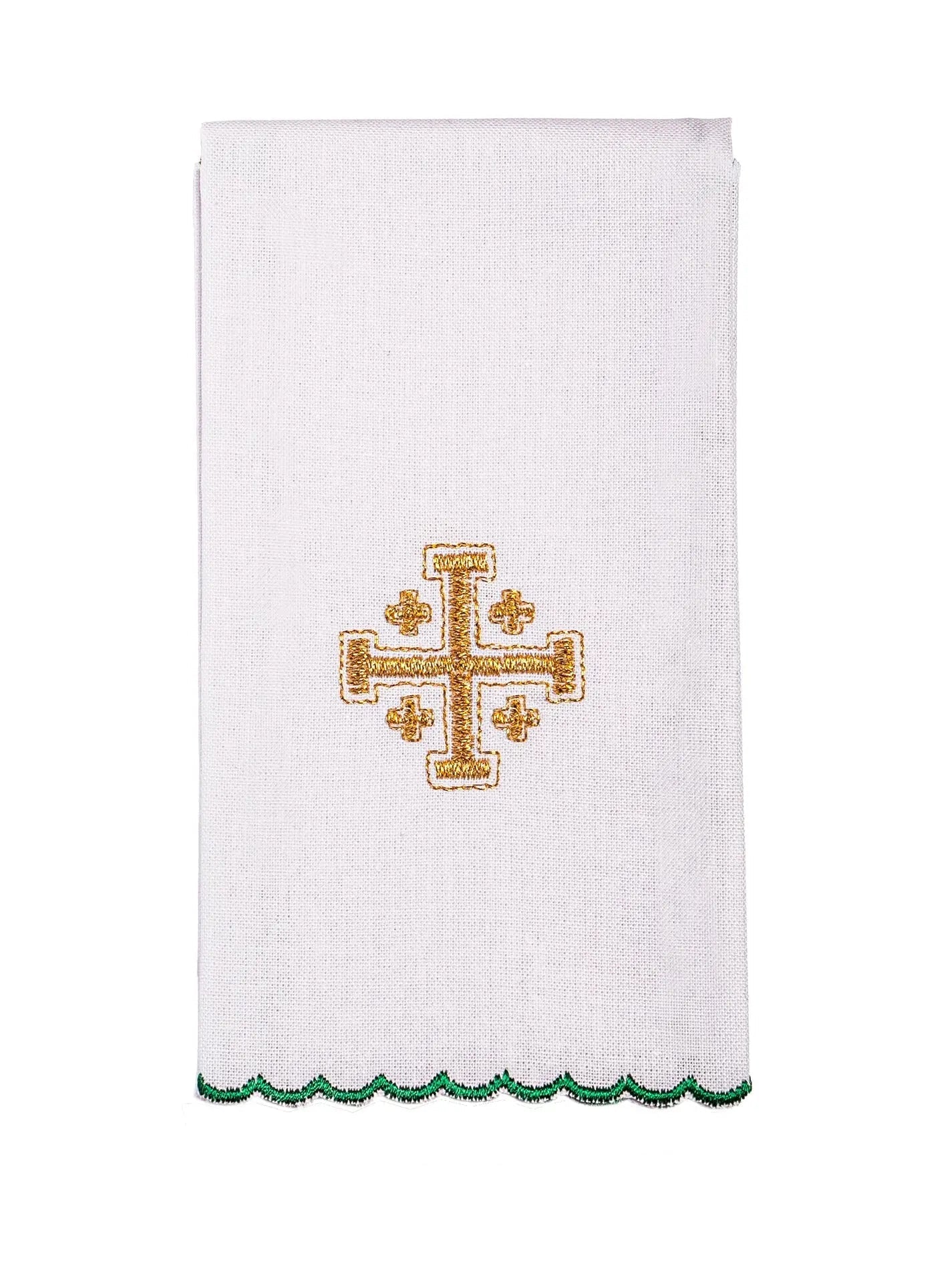 Chalice set Embroidered Jerusalem Cross ecru - HAFTINA ATELIER