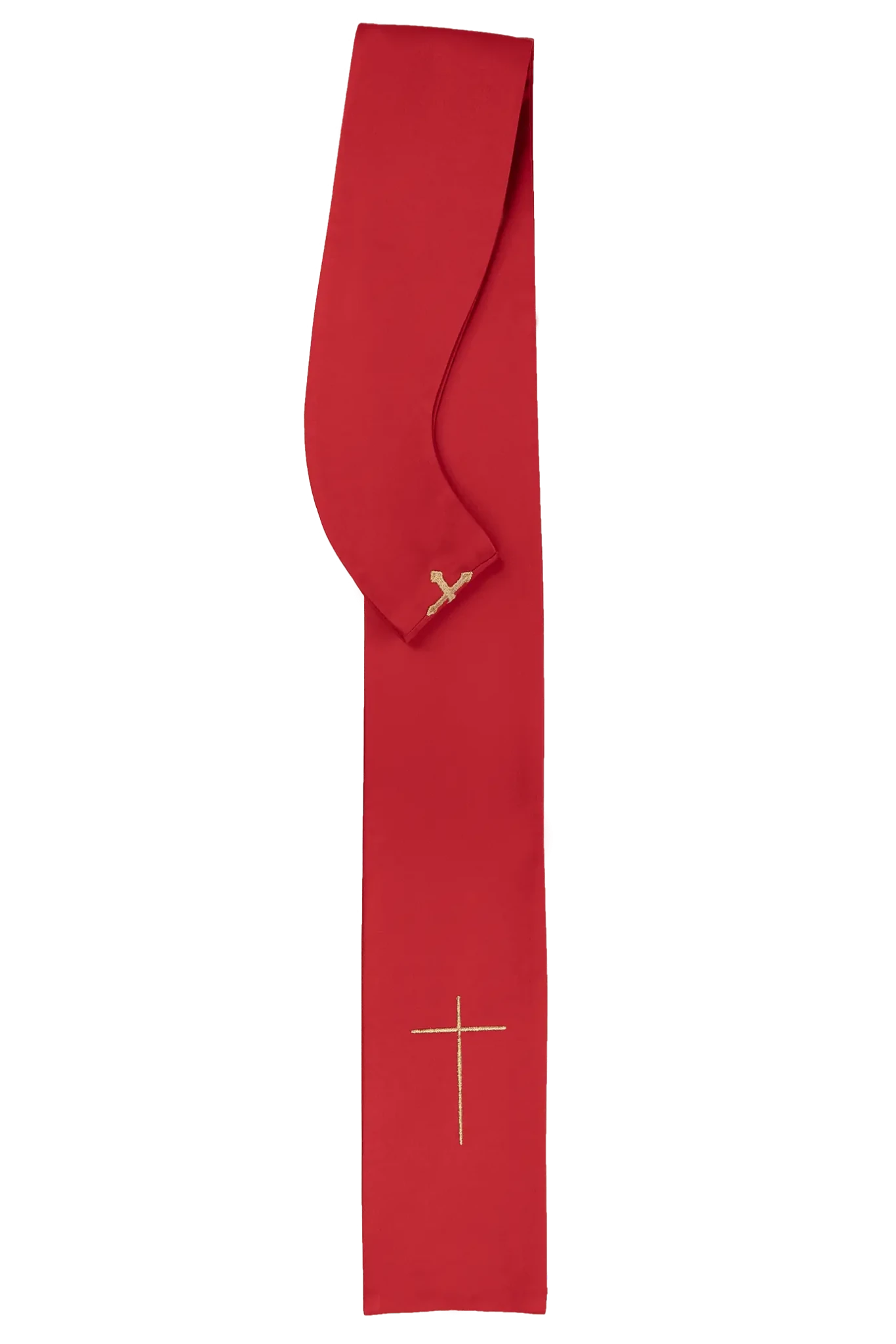 Czerwony ornat liturgiczny haftowany w minimalistycznym wzorze