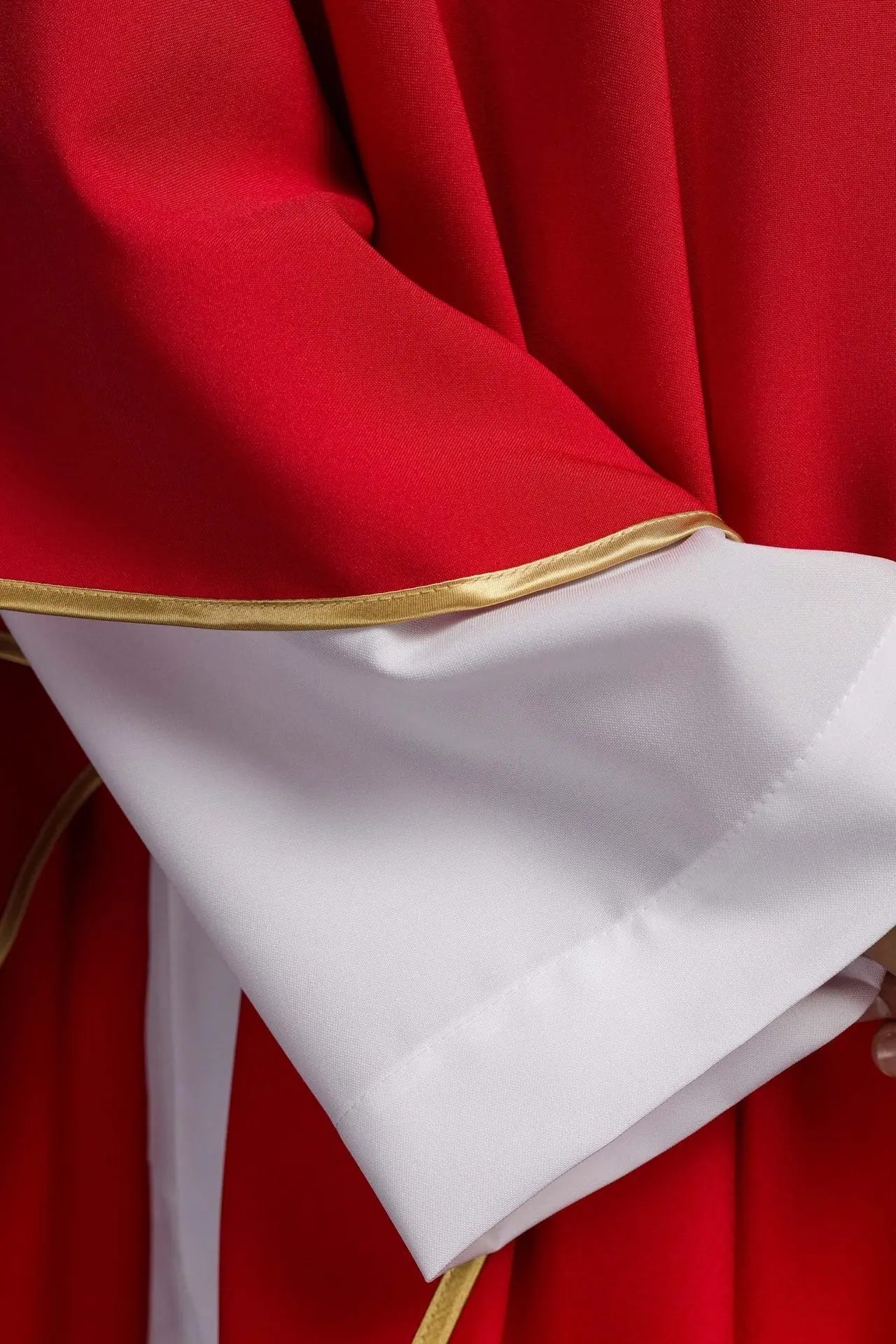 Red chasuble with embroidery of the Cross and Spikes