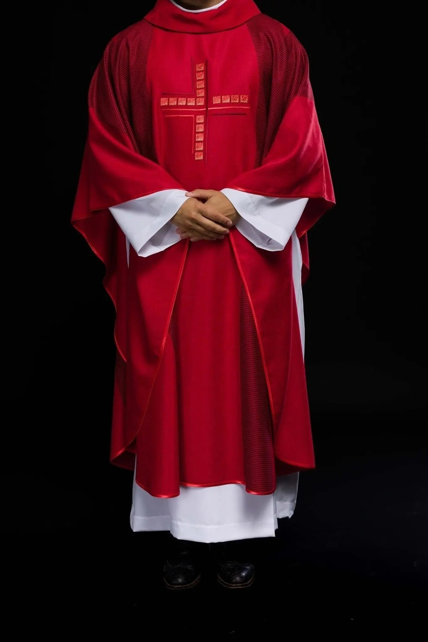 Red chasuble with cross