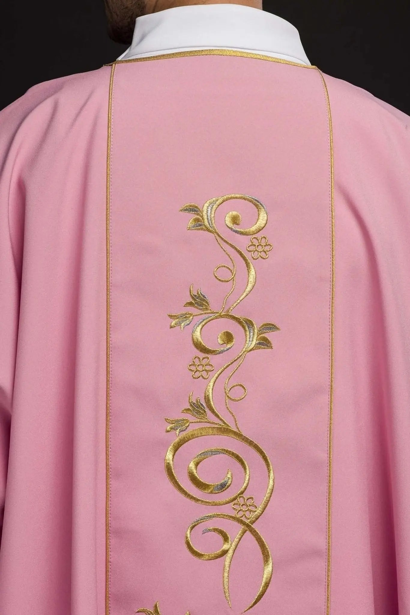 Pink Dalmatic with Embroidered IHS Band