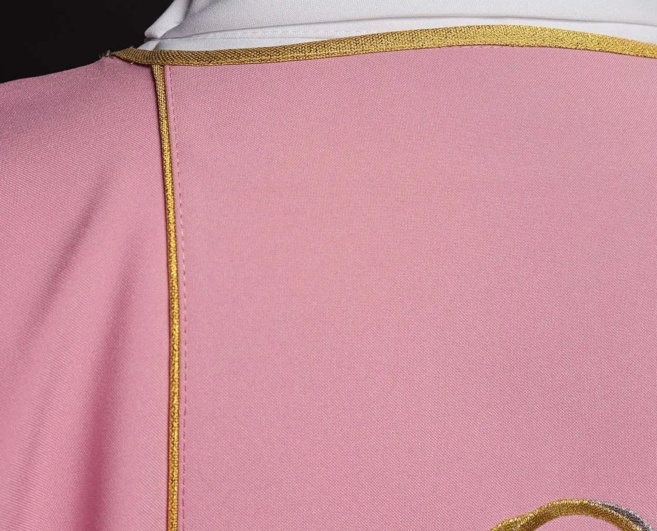 Pink Dalmatic with Embroidered IHS Band