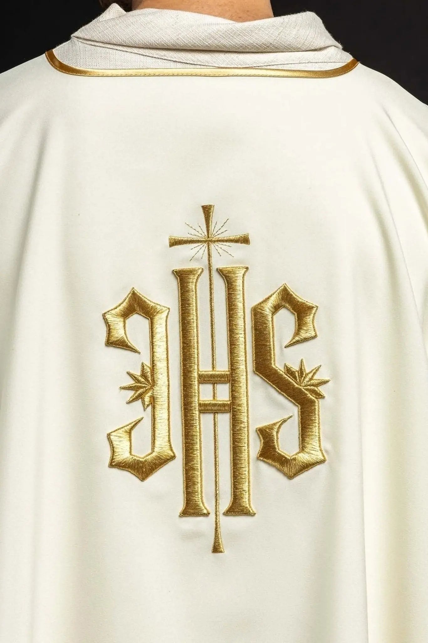 Dalmatica with gold IHS embroidery