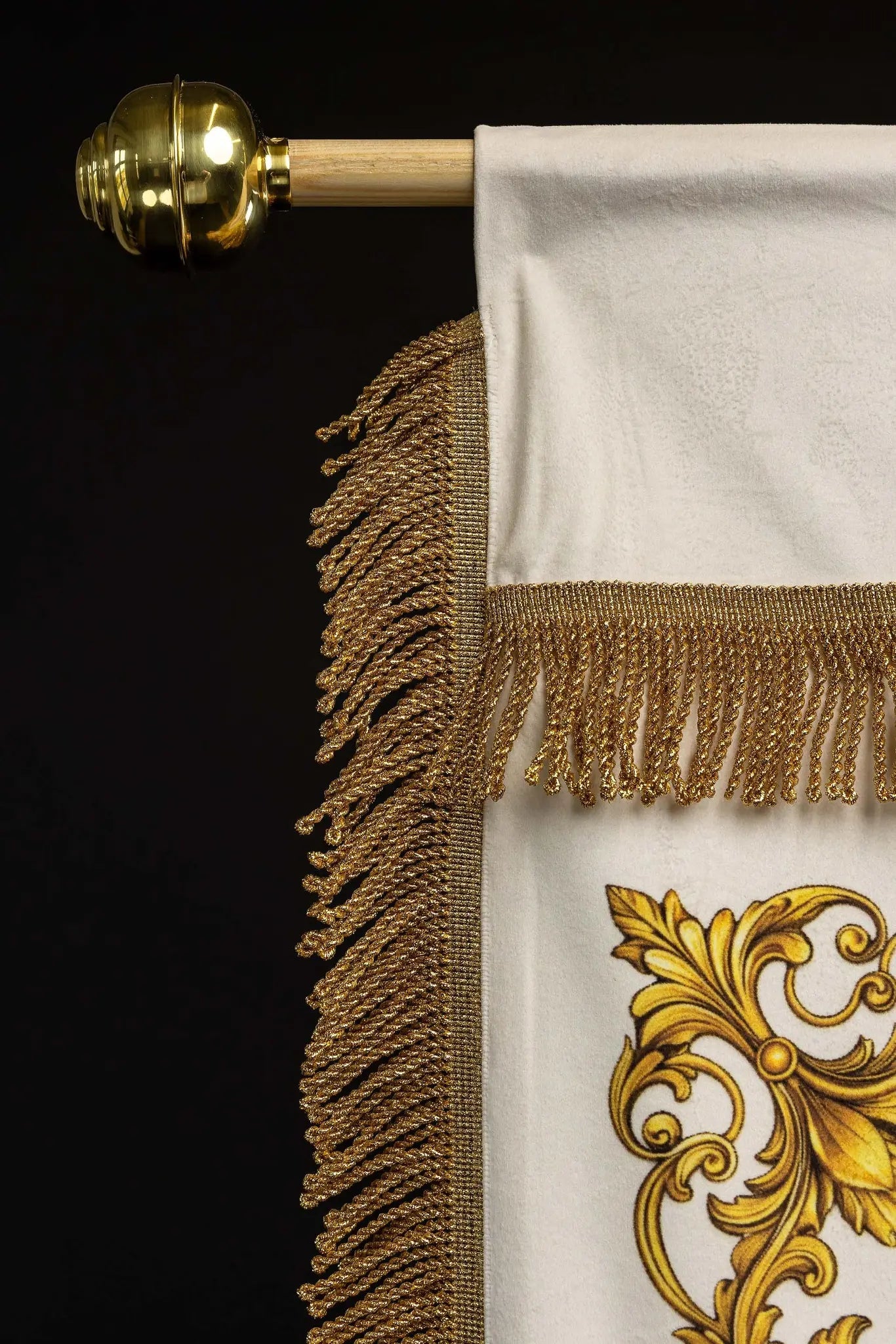 Double-sided Marian Banner with Immaculate Heart and Monogram - HAFTINA ATELIER