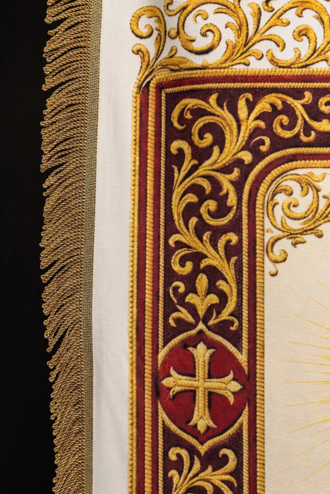 Double-sided Processional Banner: Sacred Heart of Jesus and IHS Chalice - HAFTINA ATELIER