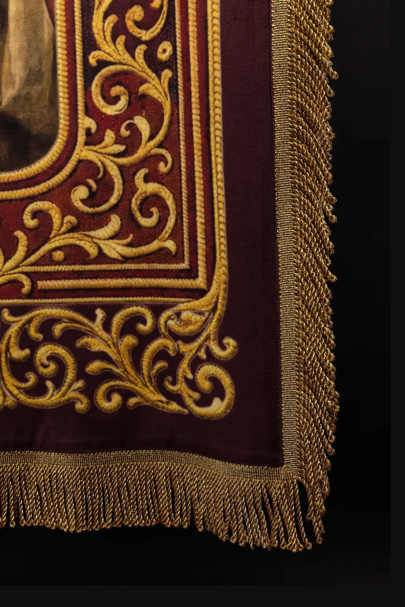 Double-sided Processional Banner: Sacred Heart of Jesus and IHS Chalice - HAFTINA ATELIER