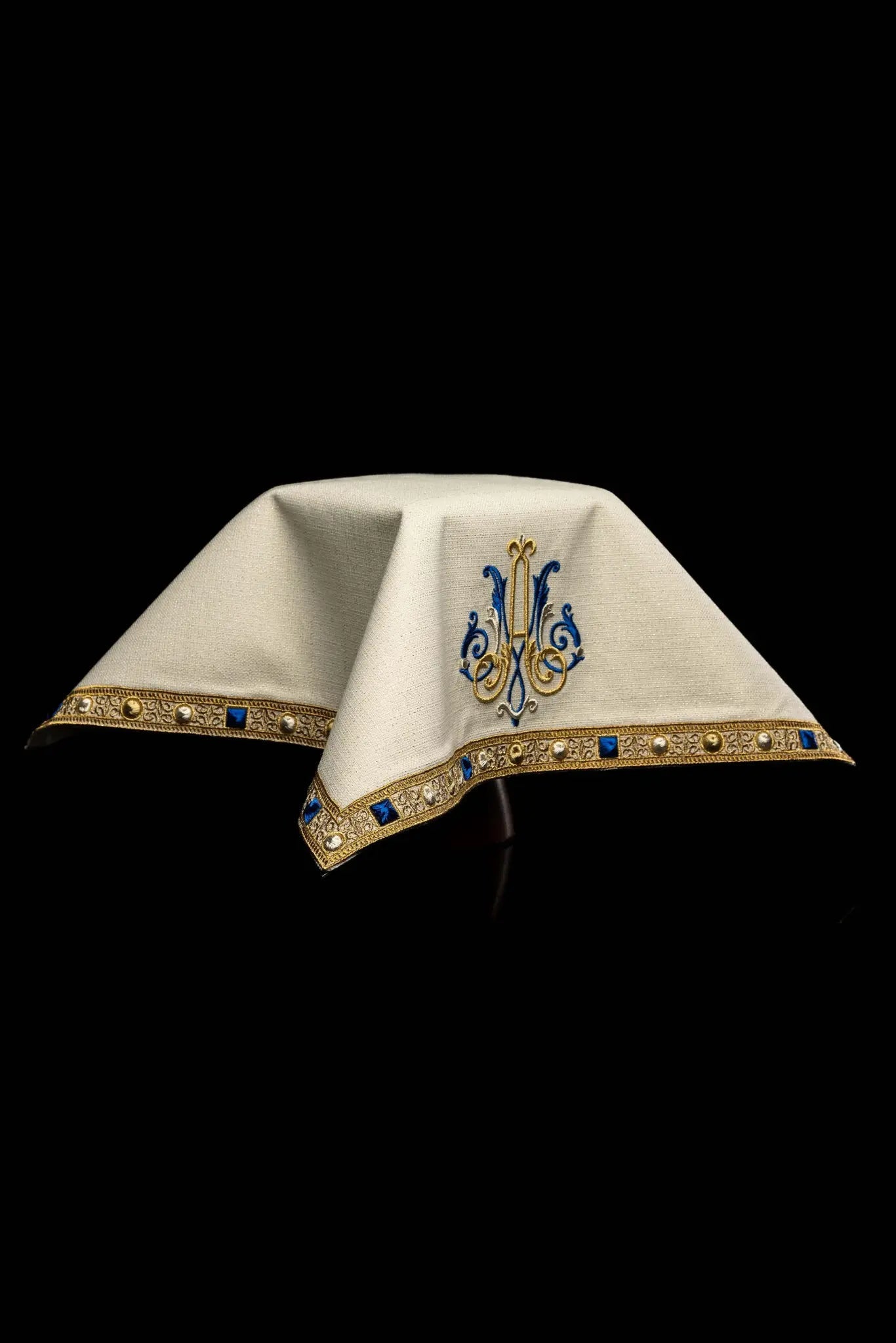 Ecru Chalice Veil with Marian Embroidery - HAFTINA ATELIER
